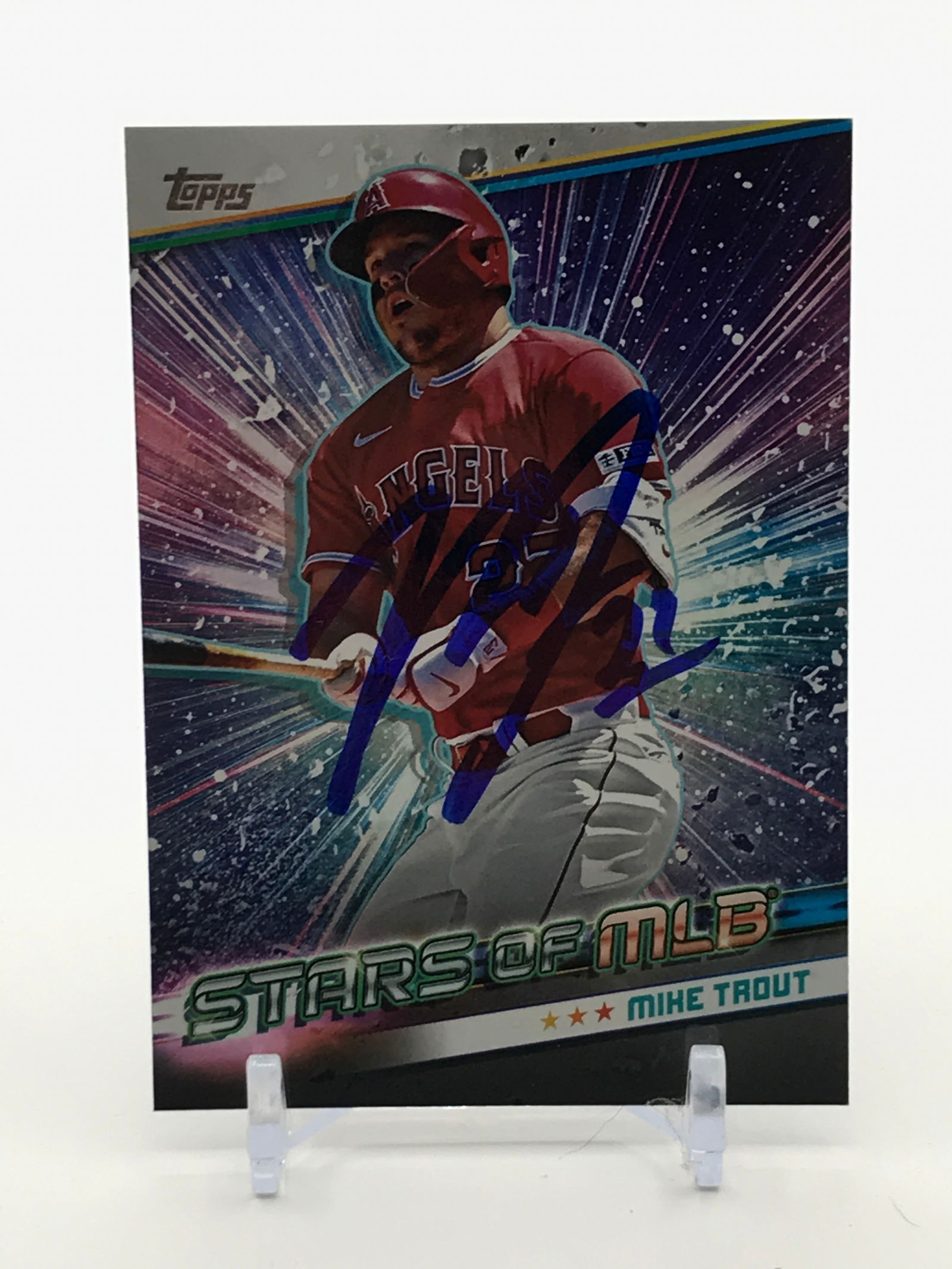 MIKE TROUT SIGNED BASEBALL TRADING CARD (1 of 2)