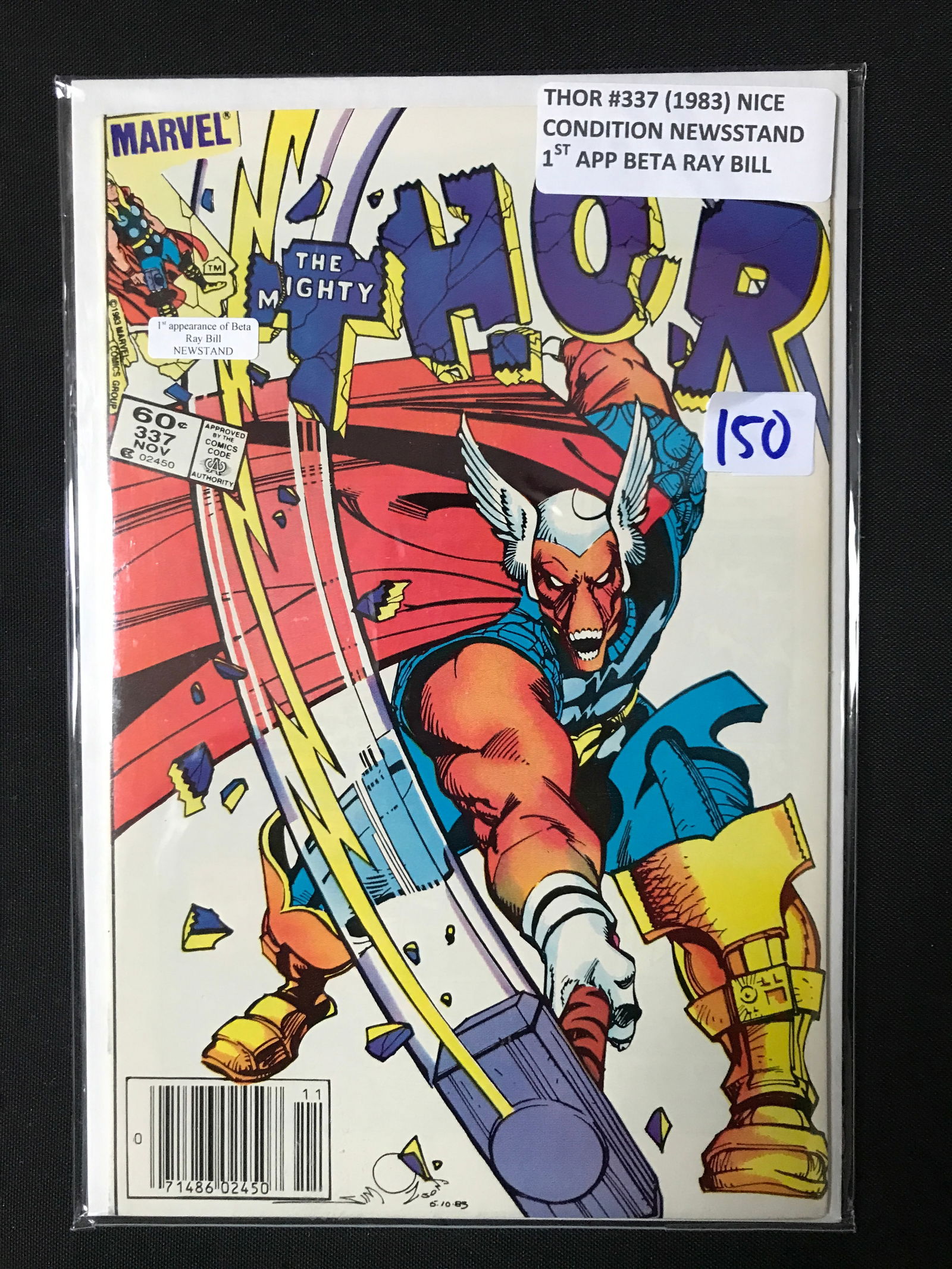 THOR #337 (1983) NEWSSTAND EDITION 1ST APP BETA RAY BILL - MARVEL COMICS (1 of 1)