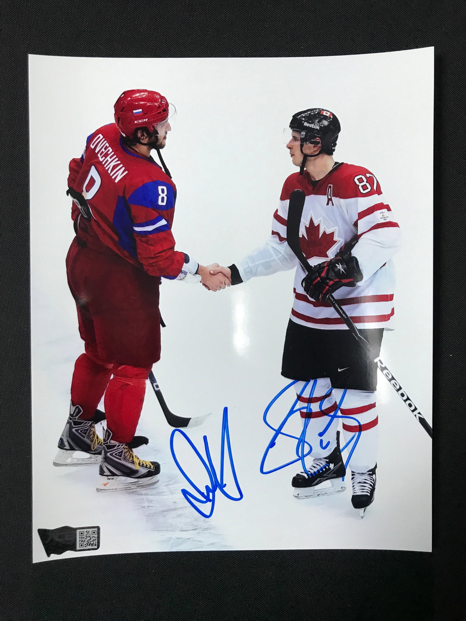 SIDNEY CROSBY AND ALEXANDER OVECHKIN DUAL SIGNED 8X10 - ACE COA: Prices are in Canadian dollars