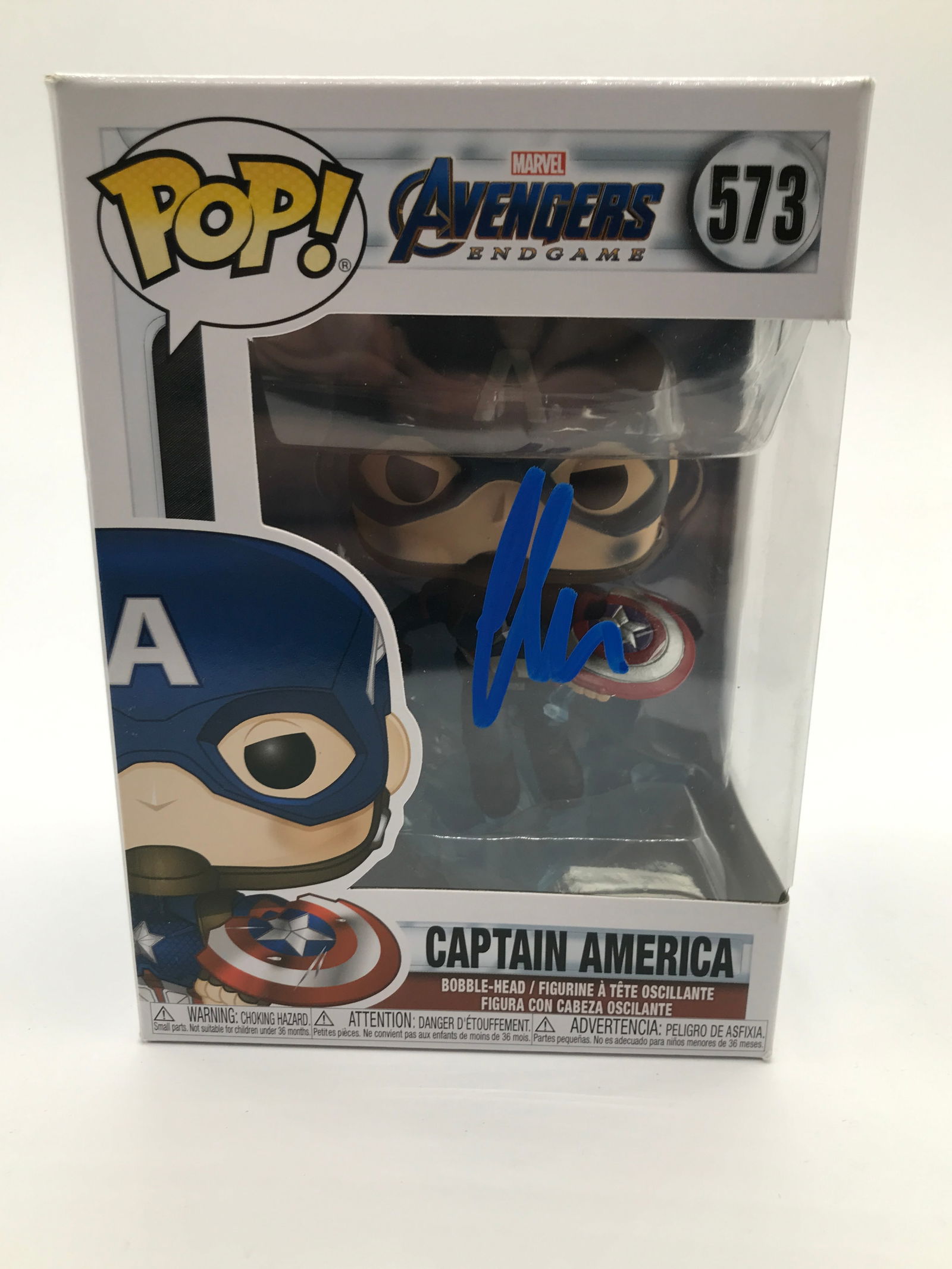 Chris Evans SIGNED Captain America FUNKO POP - KB COA (1 of 2)