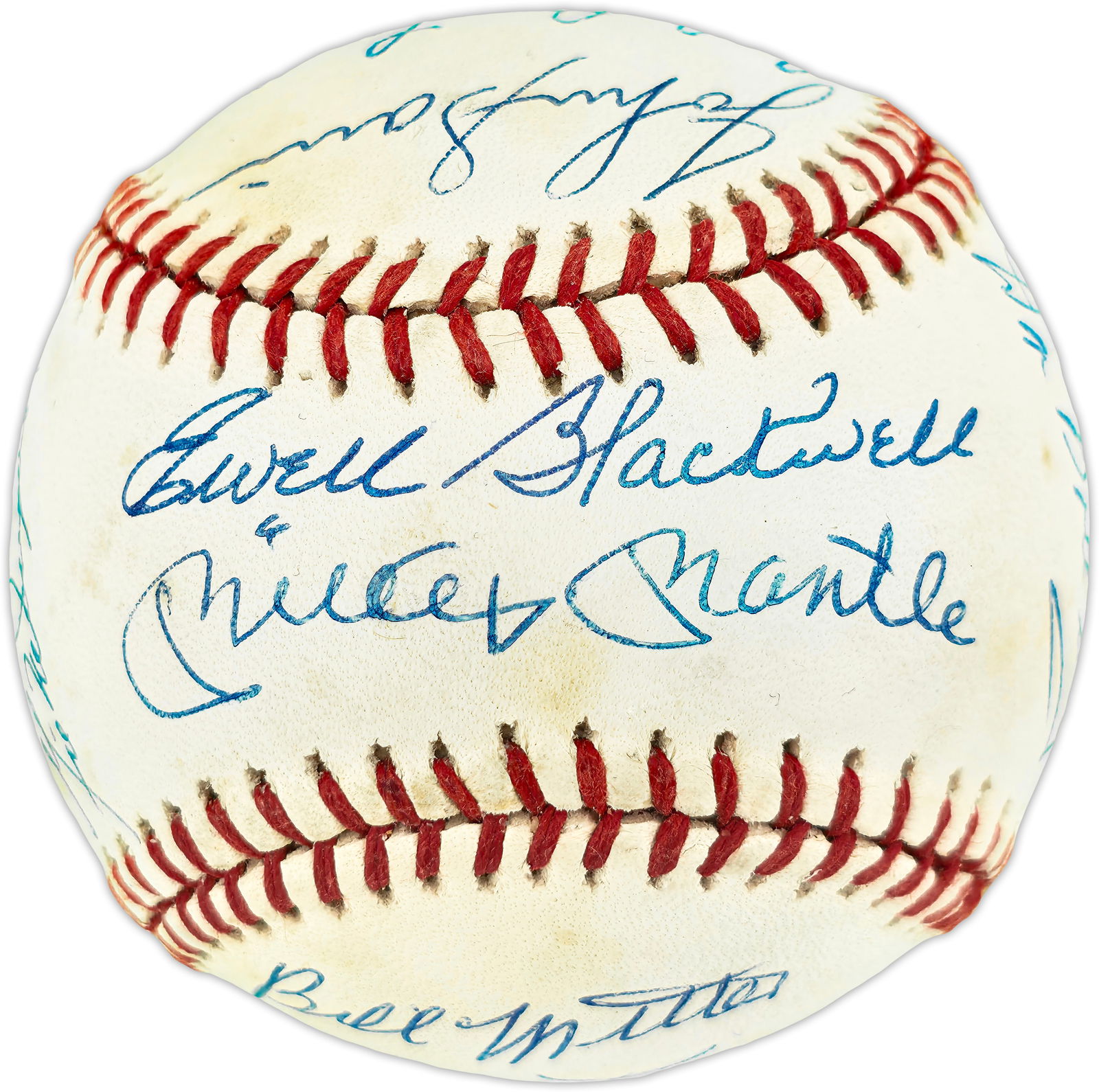 1953 New York Yankees World Series Champs SIGNED Baseball With 16 Signatures (Mickey Mantle) Beckett (1 of 5)