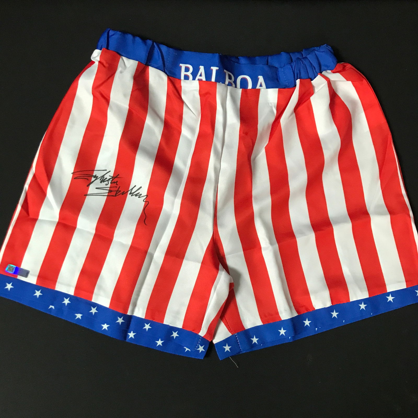 SYLVESTER STALLONE SIGNED ROCKY BOXING SHORTS - celebrity COA (1 of 1)