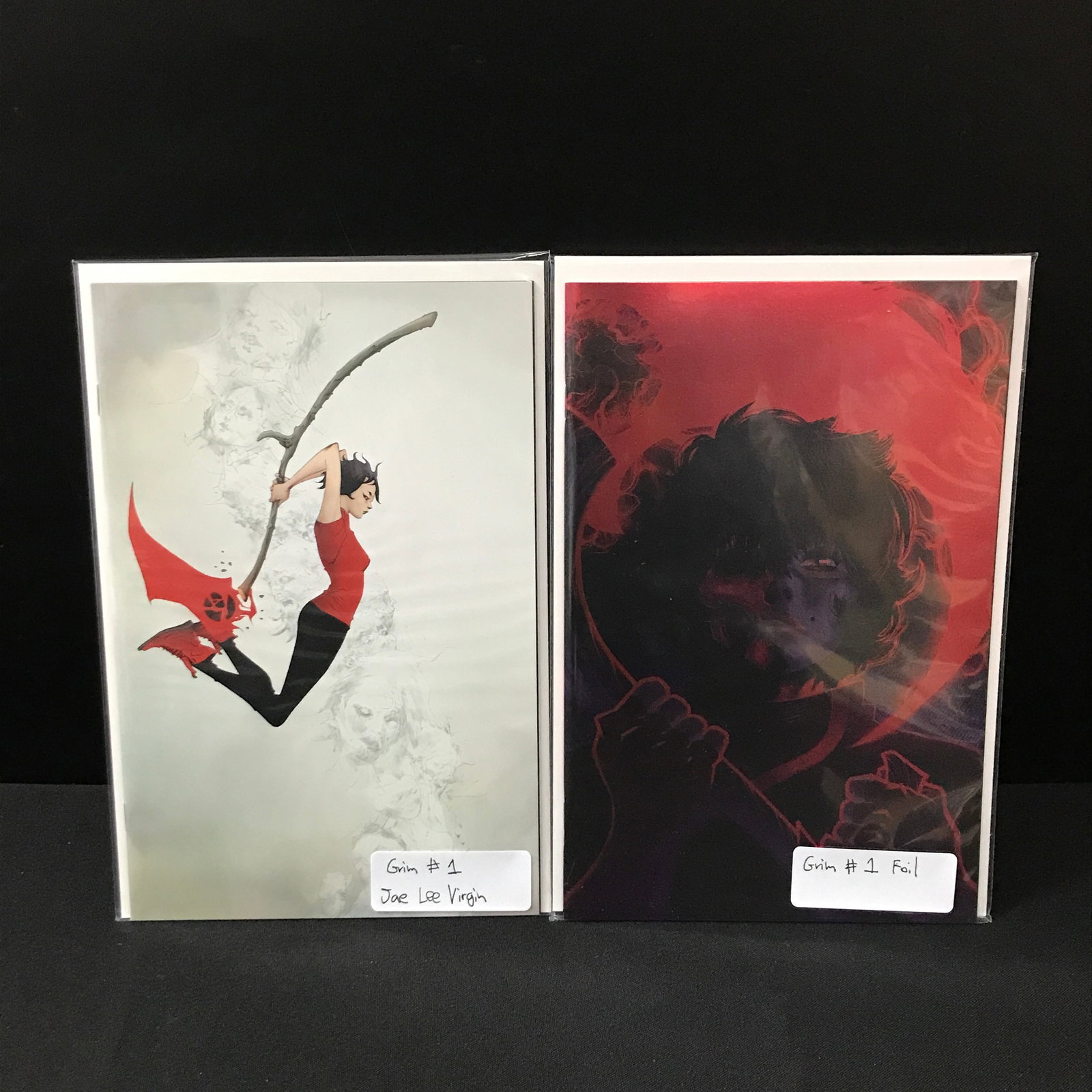 LOT OF 2 GRIM #1 COMICS - FOIL & JAE LEE VARIANTS: Prices are in Canadian Dollars