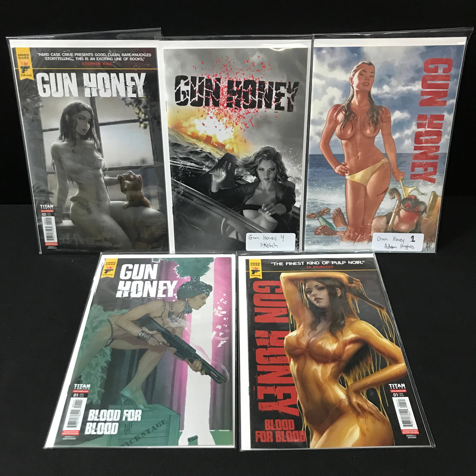 LOT OF 5 GUN HONEY COMICS INCLUDING #4 SKETCH VARIANT - TITAN: Prices are in Canadian Dollars