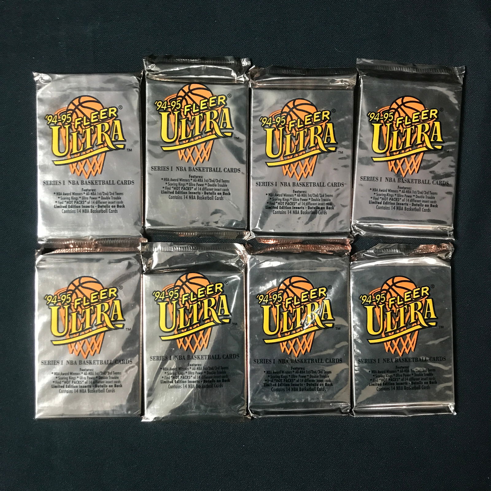 LOT OF 6 1994-95 FLEER ULTRA SERIES 1 BASKETBALL SEALED TRADING CARD PACKS: Prices are in Canadian dollars