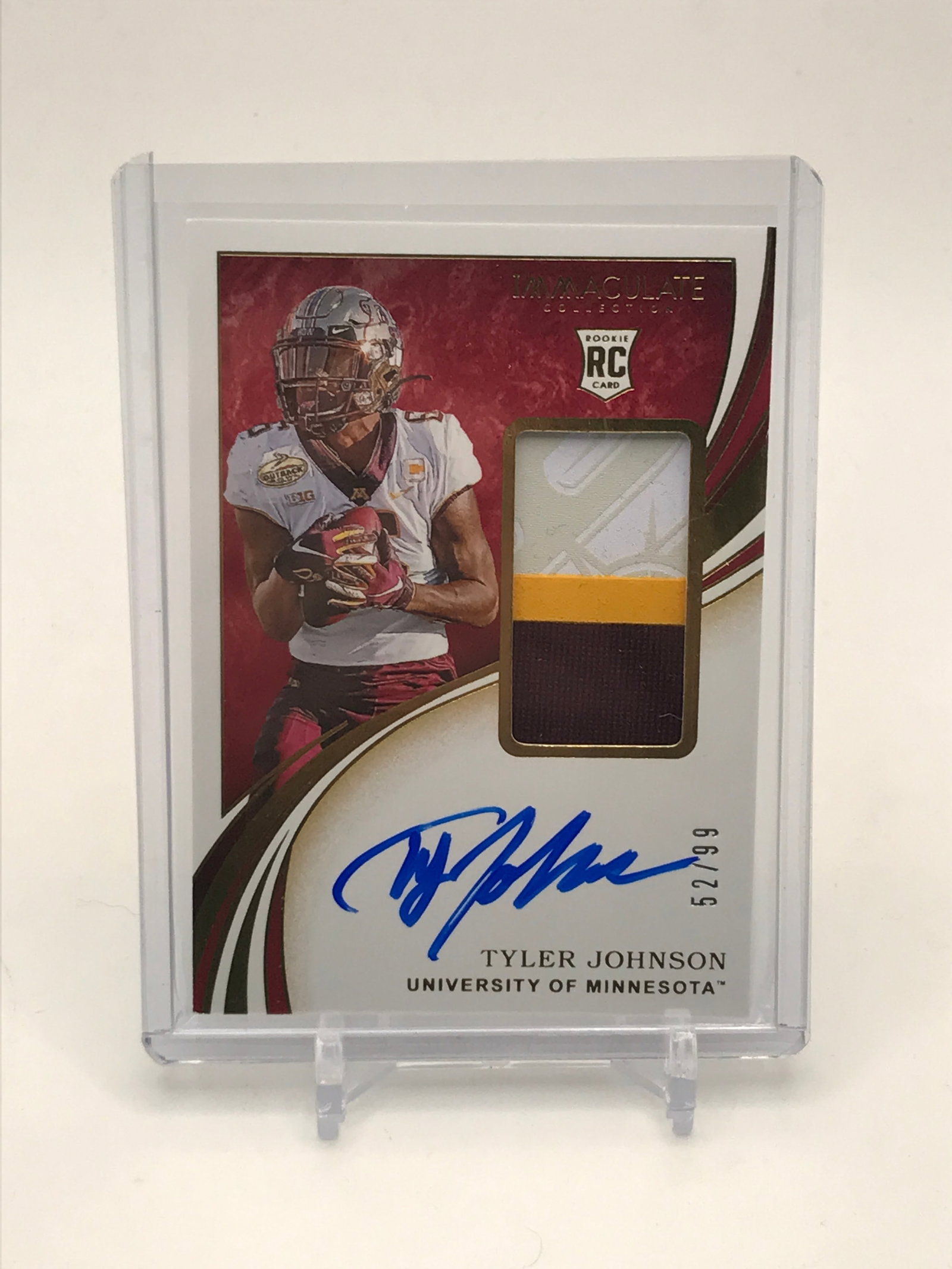 2020 PANINI IMMACULATE COLLECTION COLLEGIATE TY JOHNSON SIGNED PATCH ROOKIE TRADING CARD 52/99: Prices are in Canadian dollars