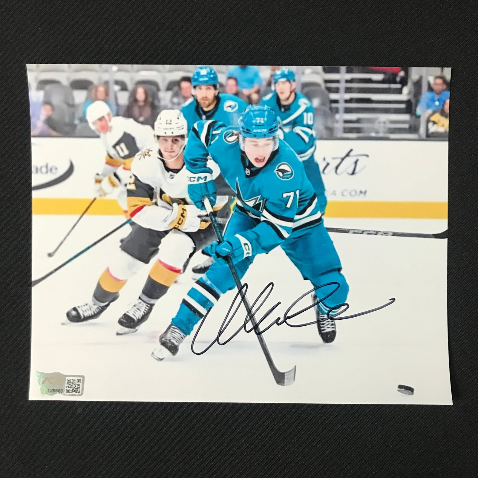 MACKLIN CELEBRINI SIGNED SAN JOSE SHARKS 8 X 10 (ACE COA): Prices are in Canadian dollars