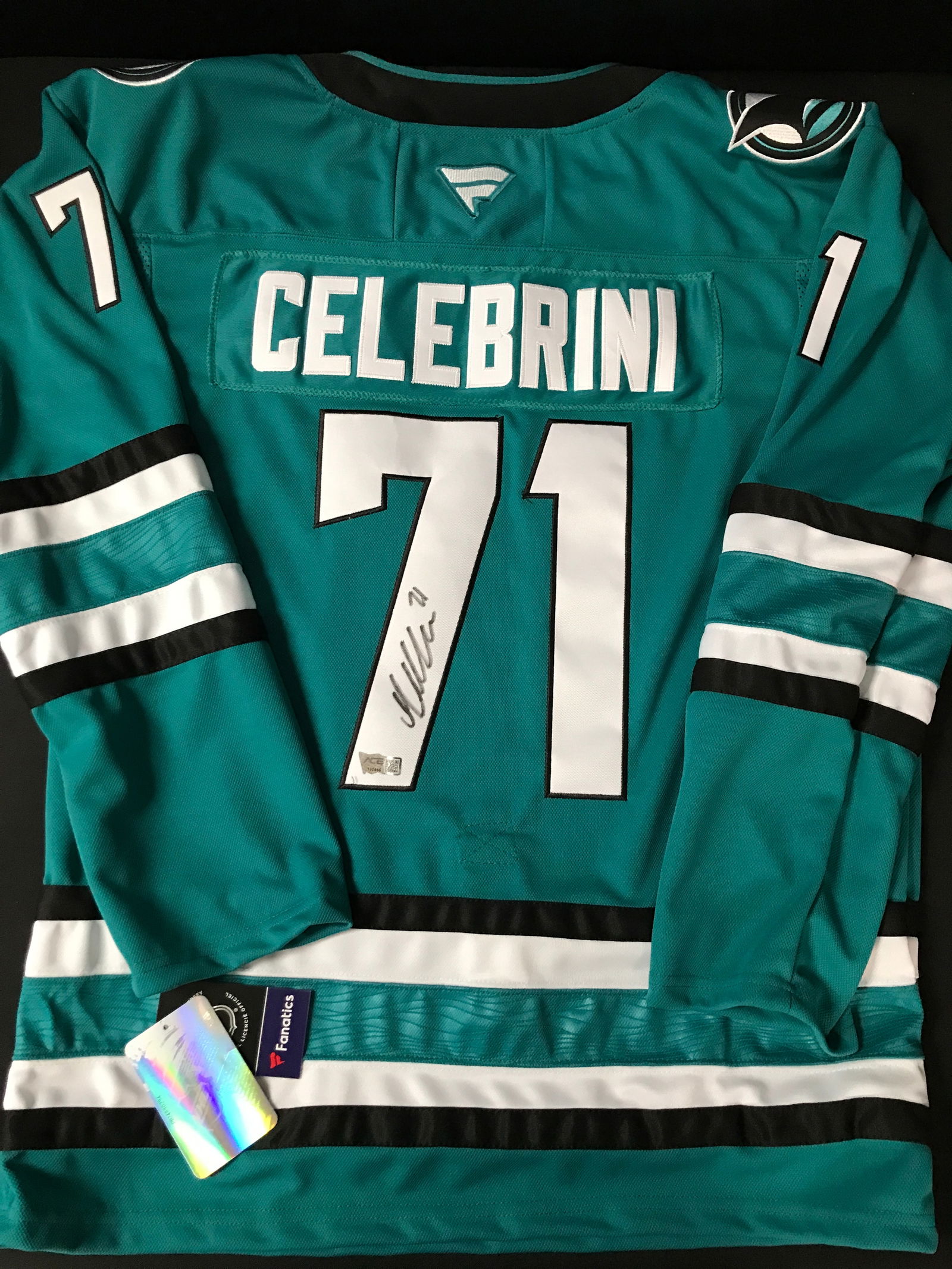 MACKLIN CELEBRINI SIGNED SAN JOSE SHARKS CUSTOM JERSEY - ACE COA (1 of 3)