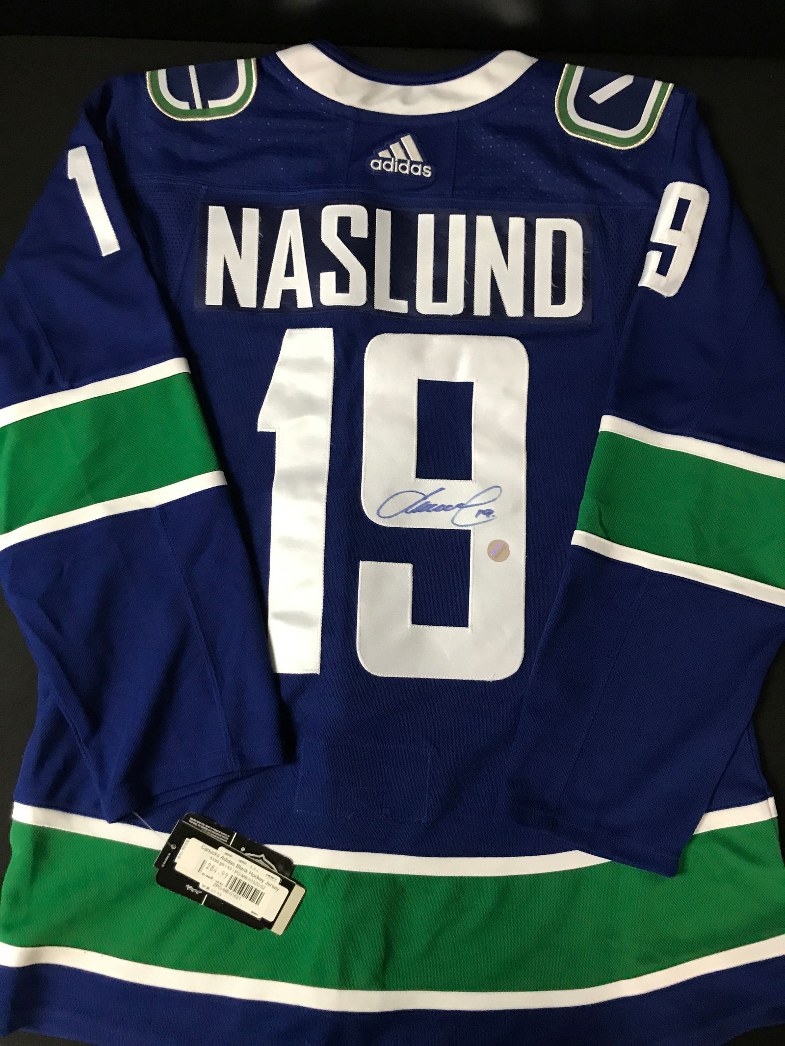 MARKUS NASLUND SIGNED VANCOUVER CANUCKS ADIDAS PRO HOCKEY JERSEY- PASTIME COA (1 of 3)