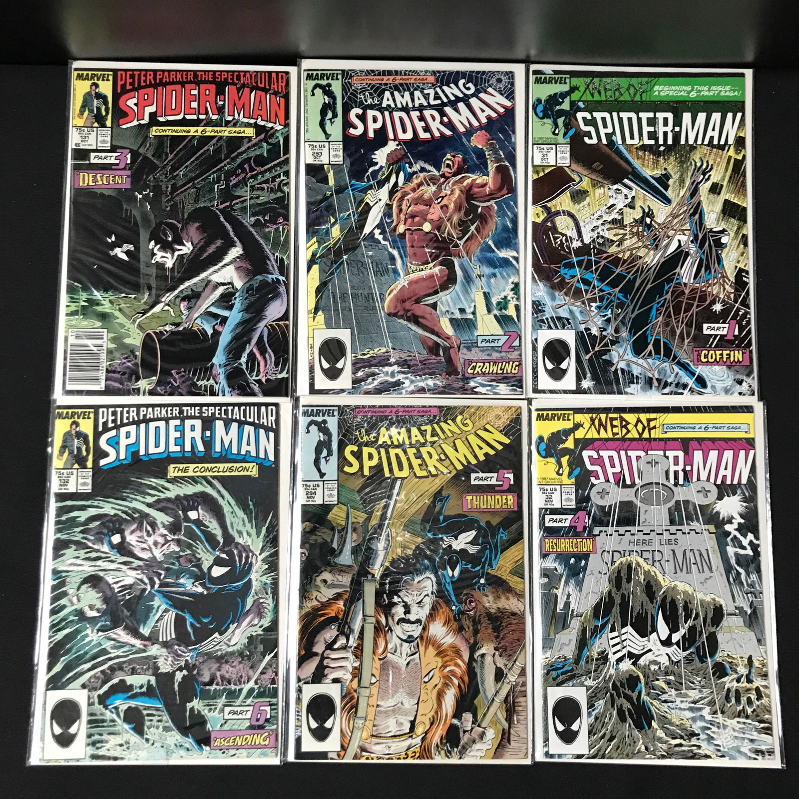LOT OF 6 COMICS FEATURING SPIDERMAN - MARVEL COMICS: Prices are in Canadian dollars
