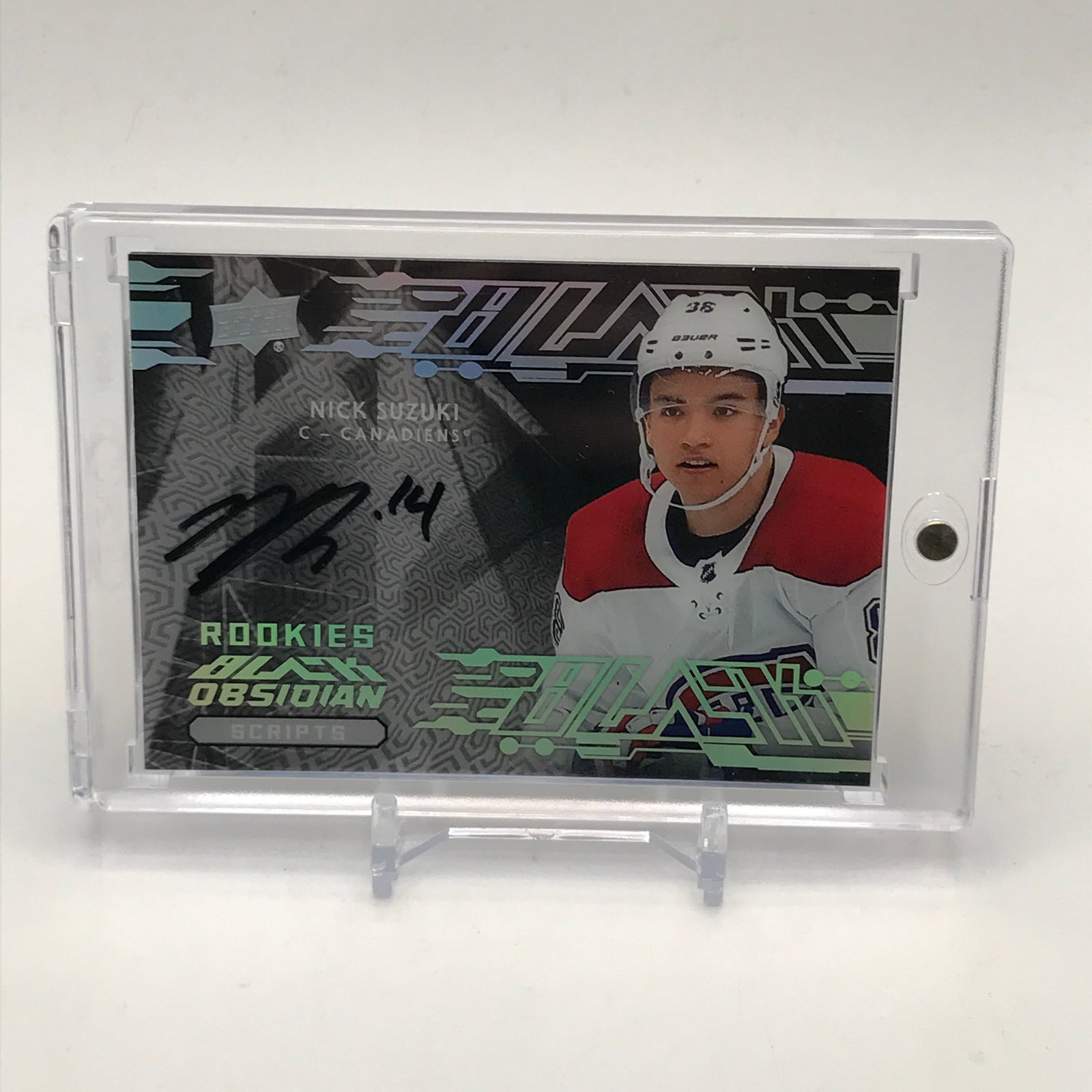 2019-20 UPPER DECK BLACK ROOKIES OBSIDIAN SCRIPTS NICK SUZUKI SIGNED ROOKIE CARD: Prices are in Canadian dollars