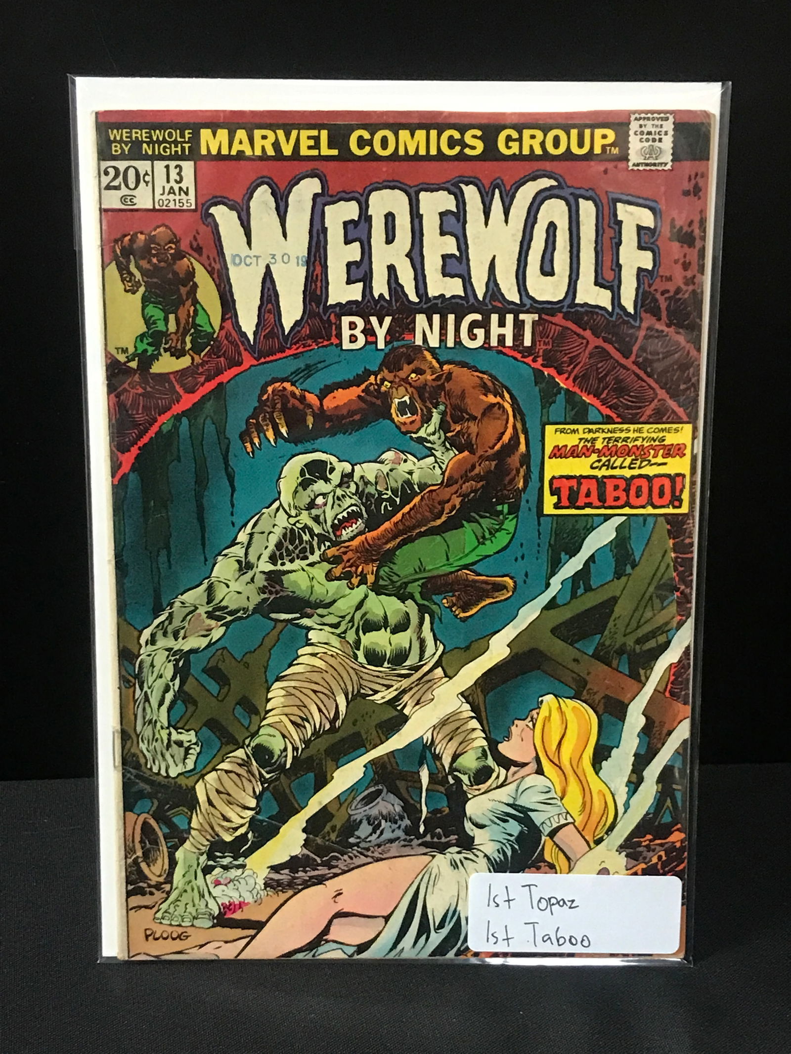 WEREWOLF BY NIGHT #13 1ST TOPAZ & TABOO - MARVEL COMICS: Prices are in Canadian dollars