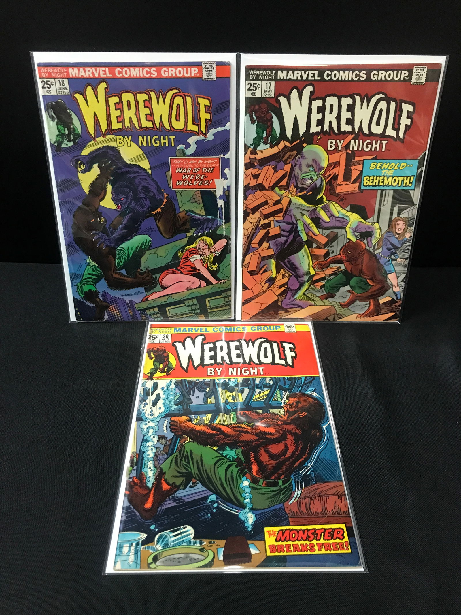LOT OF 3 WEREWOLF BY NIGHT COMICS - MARVEL COMICS: Prices are in Canadian dollars