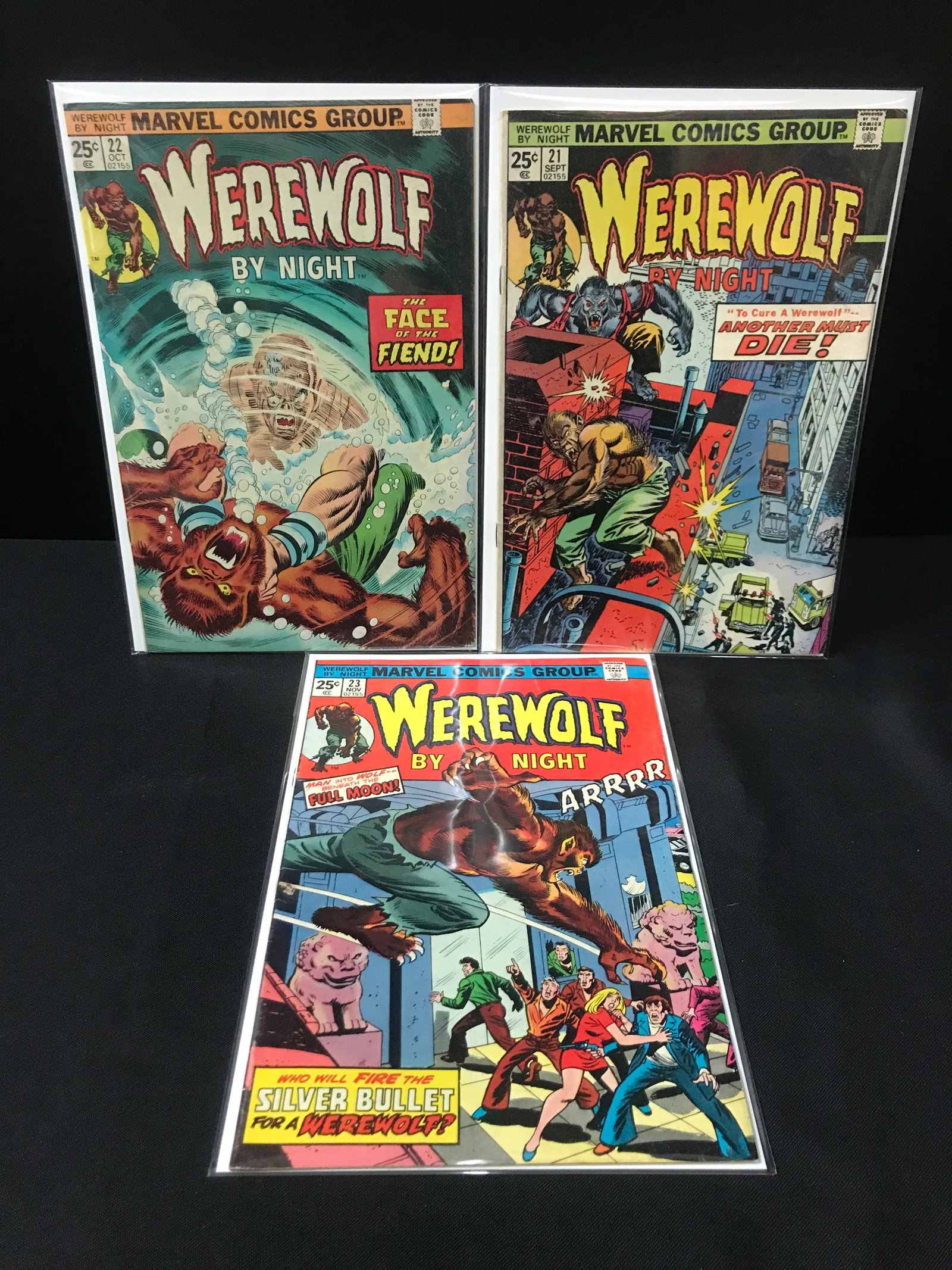 LOT OF 3 WEREWOLF BY NIGHT COMICS #21-23 - MARVEL COMICS: Prices are in Canadian dollars
