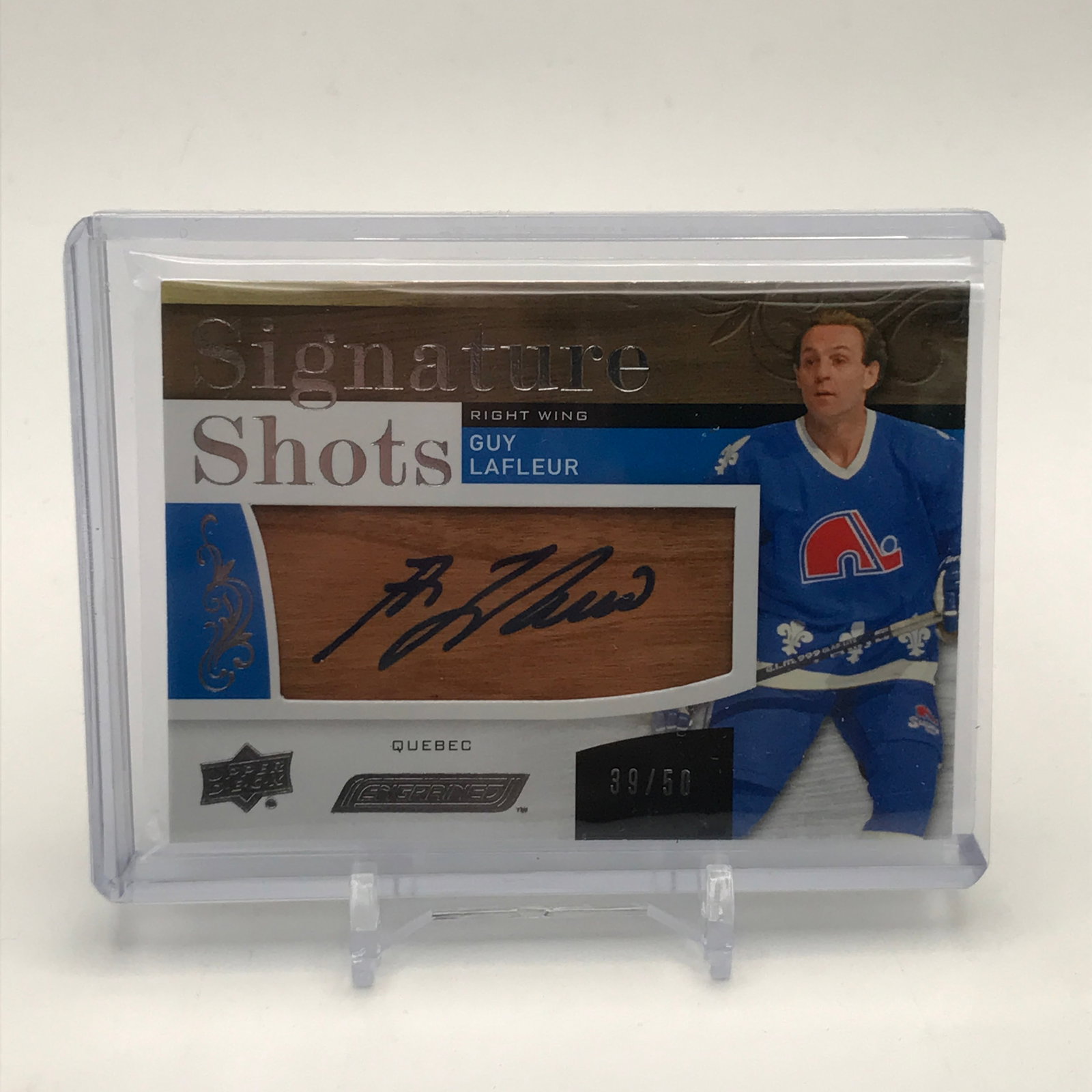 2018-19 UPPER DECK SIGNATURE SHOTS GUY LAFLEUR SIGNED TRADING CARD 39/50: Prices are in Canadian dollars
