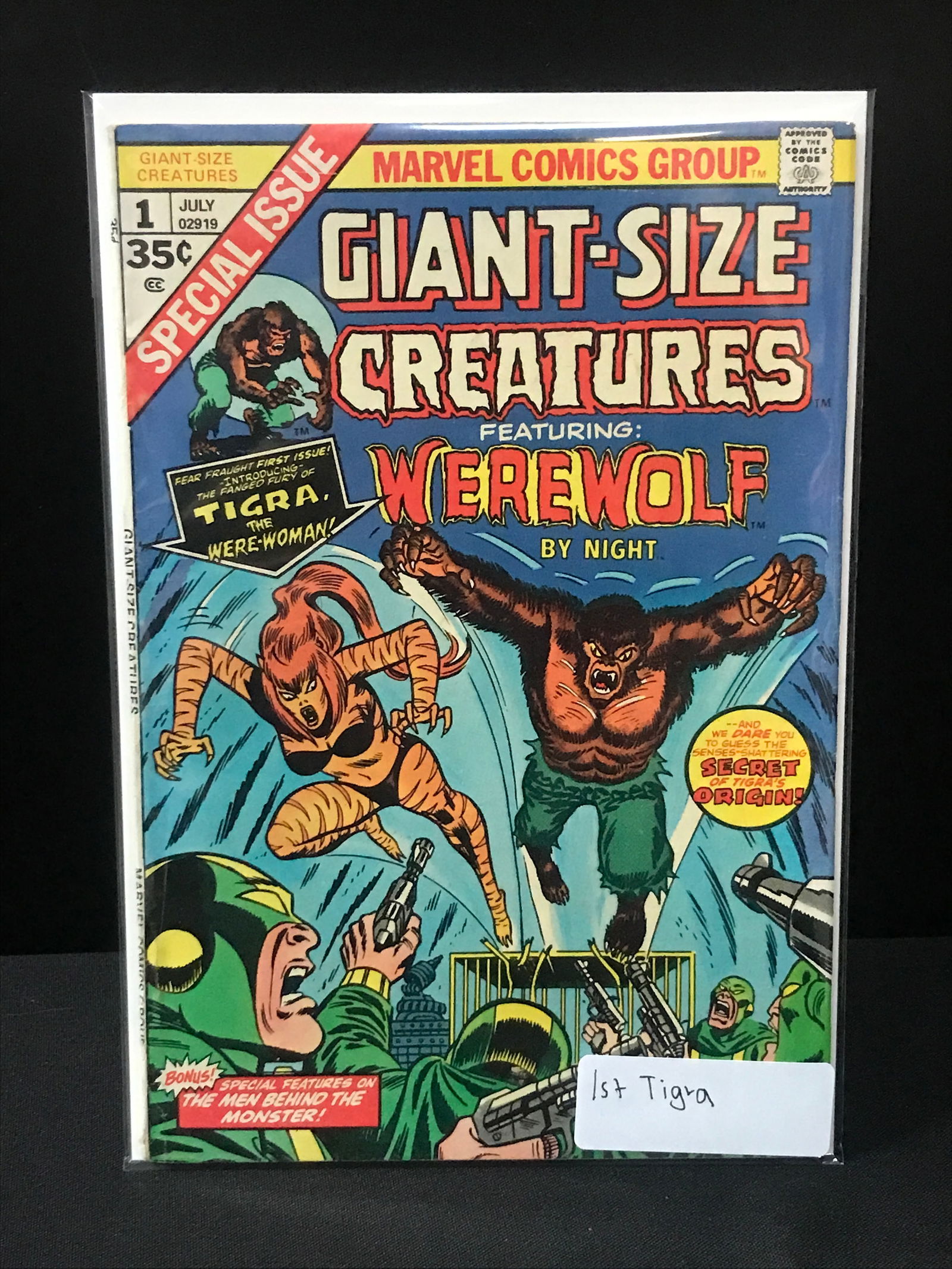 GIANT SIZED CREATURES BY NIGHT #1 FEATURING WEREWOLF BY NIGHT 1ST TIGRA - MARVEL COMICS (1 of 1)