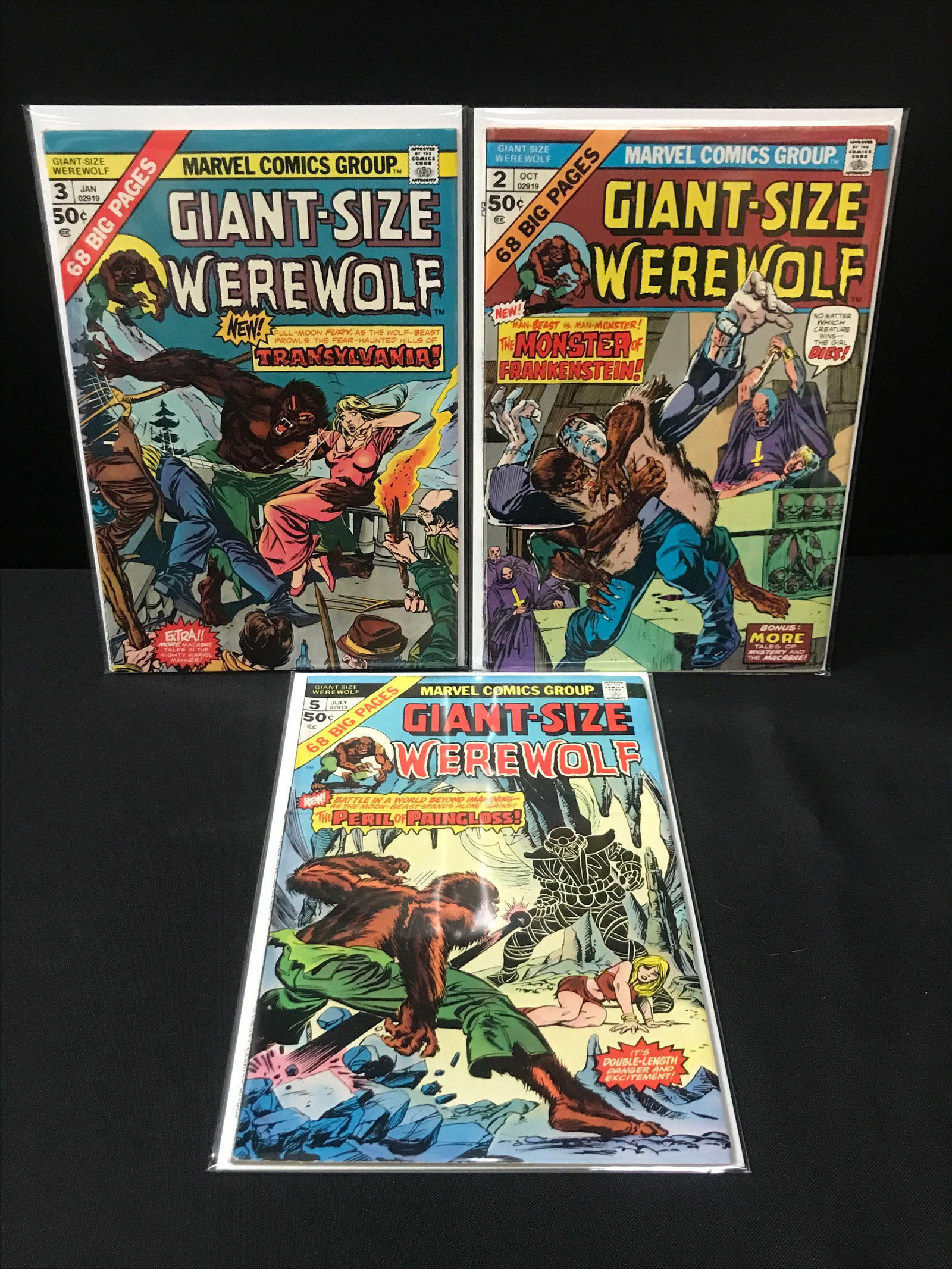 LOT OF 3 GIANT SIZED WEREWOLF BY NIGHT COMICS - MARVEL COMICS: Prices are in Canadian dollars