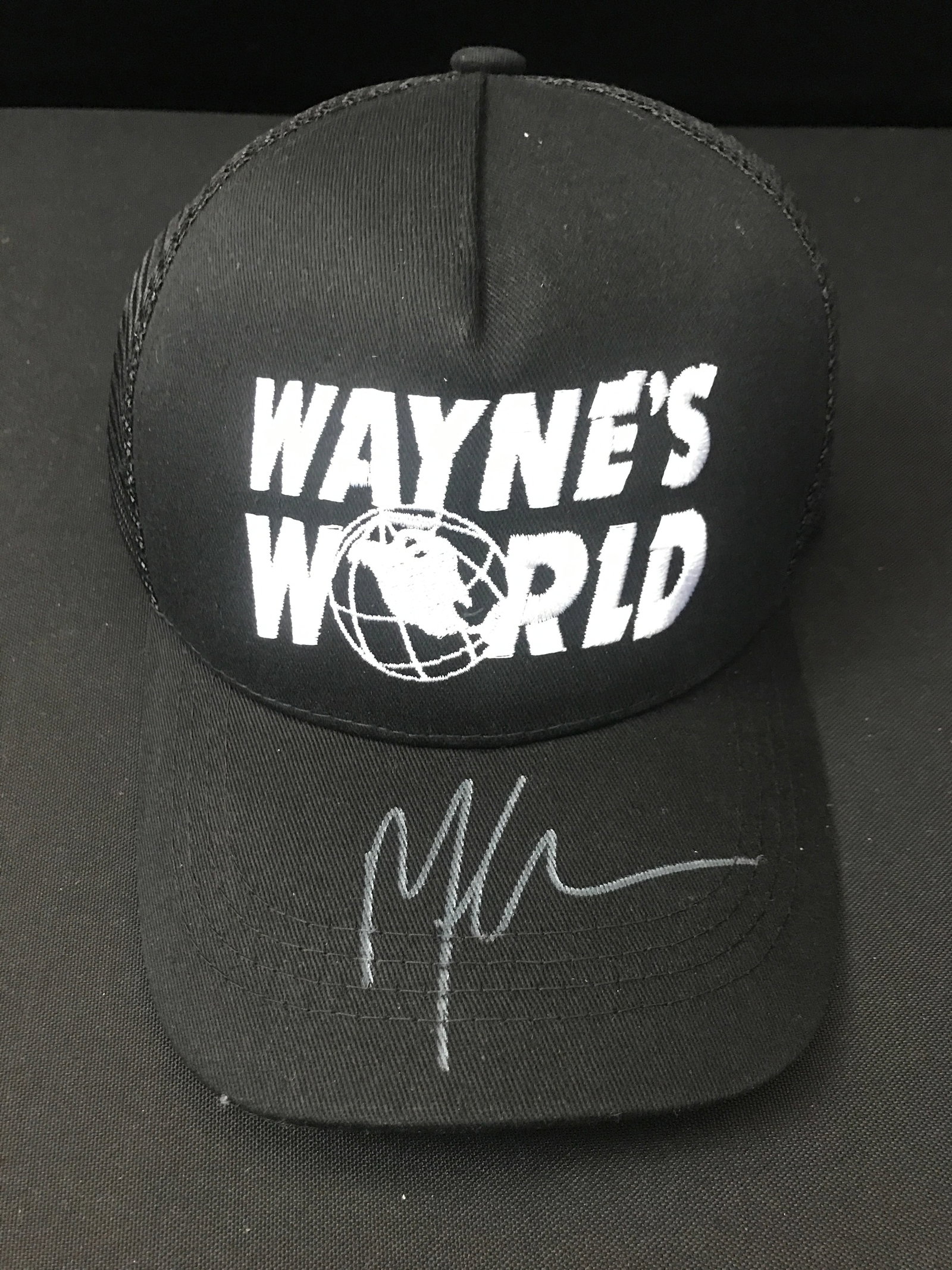 MIKE MYERS SIGNED WAYNES WORLD CAP - KB COA: Prices are in Canadian dollars