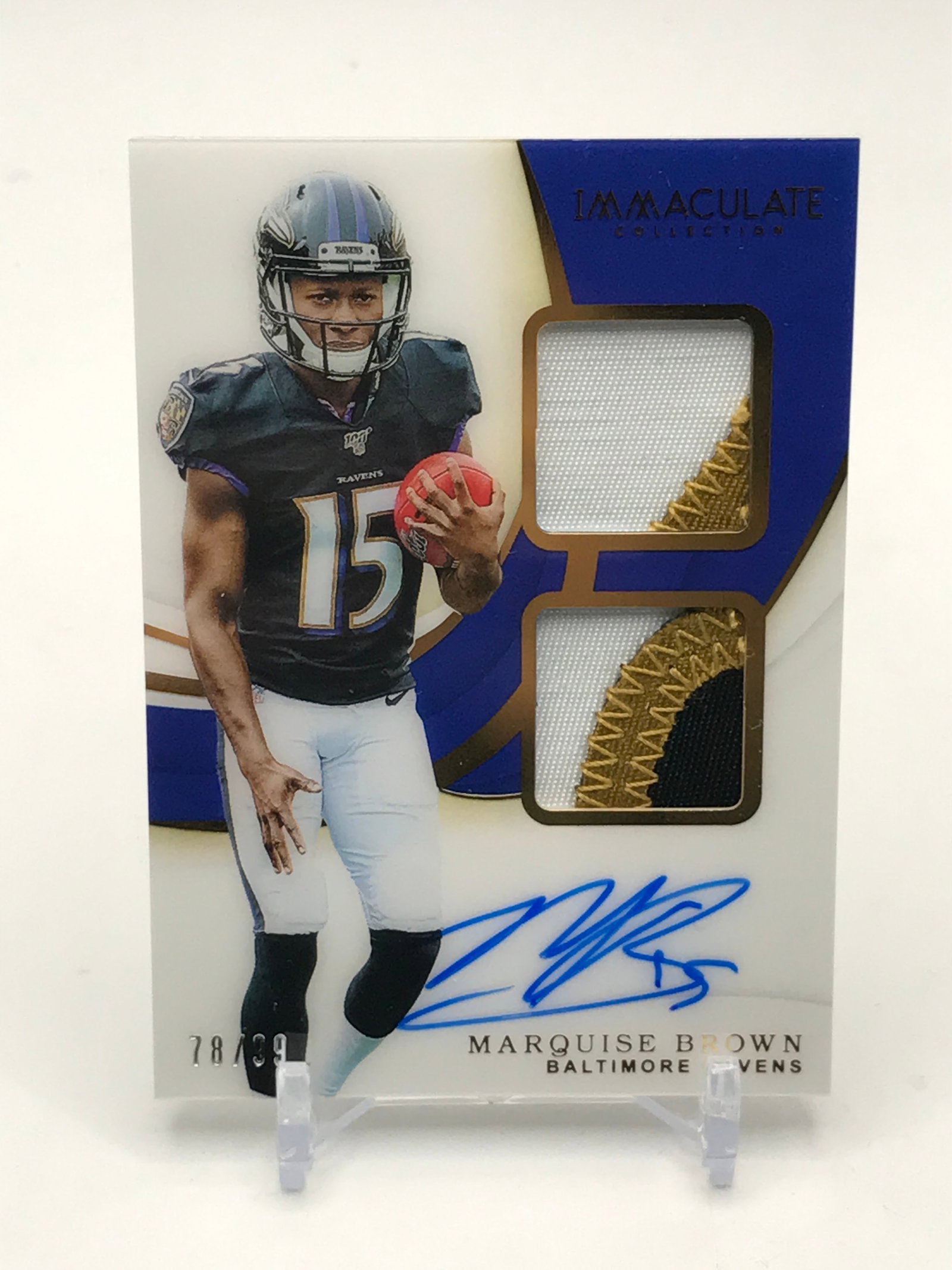 2019 PANINI IMMACULATE COLLECTION HOLLYWOOD BROWN SIGNED TWIN PATCH TRADING CARD 78/99: Prices are in Canadian dollars