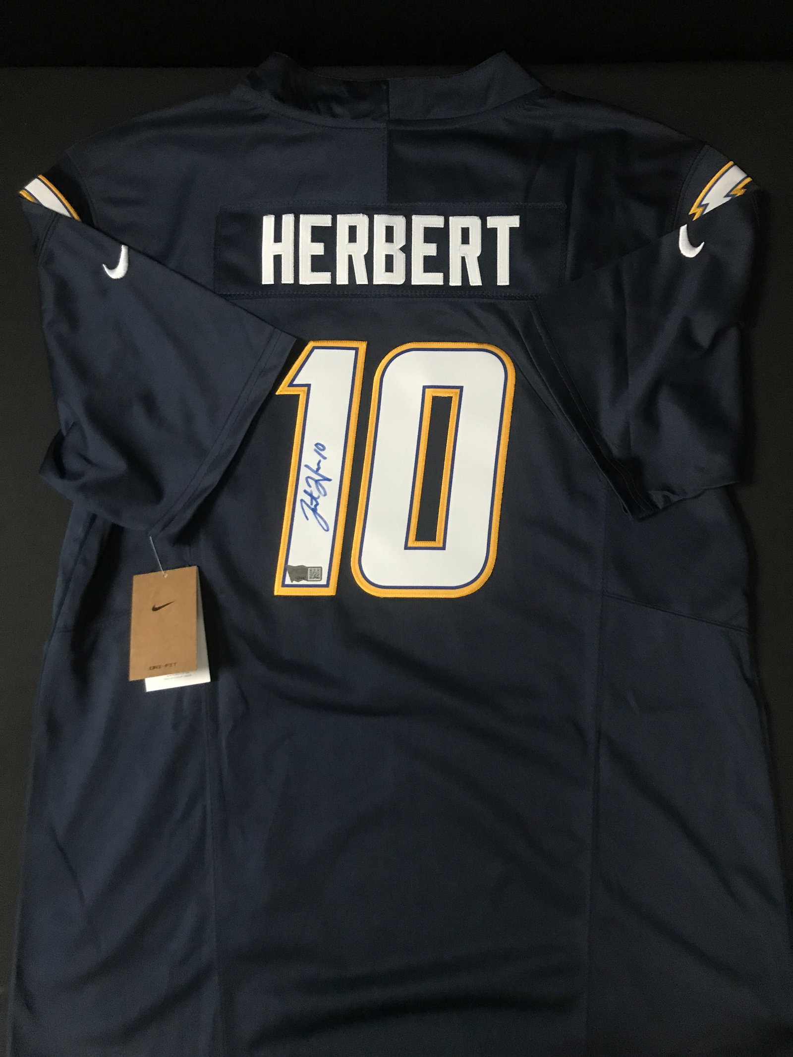 JUSTIN HERBERT SIGNED LOS ANGELES CHARGERS CUSTOM JERSEY - ACE COA: Prices are in Canadian dollars