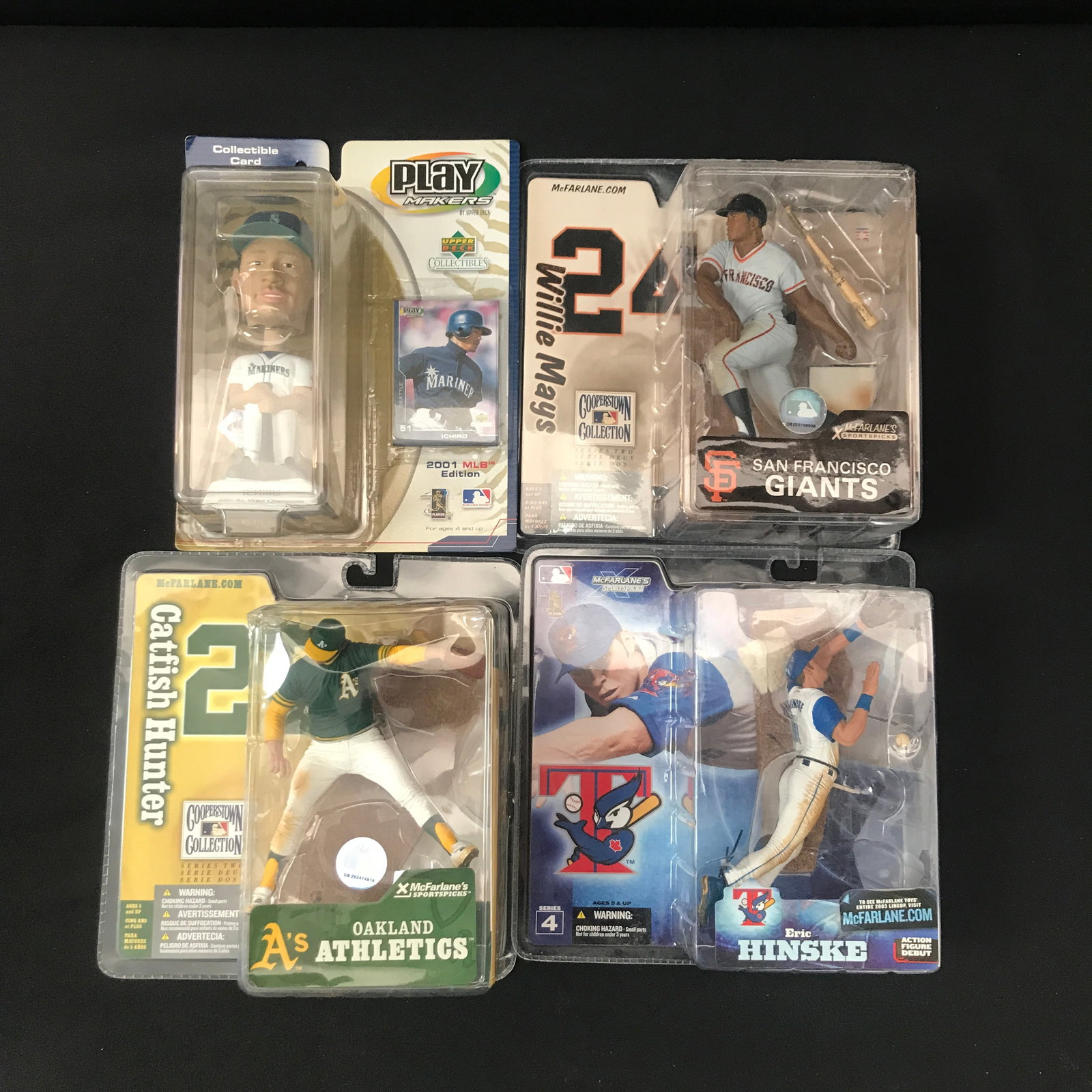 LOT OF 4 BASEBALL ACTION FIGURES IN ORIGINAL PACKS: Prices are in Canadian dollars