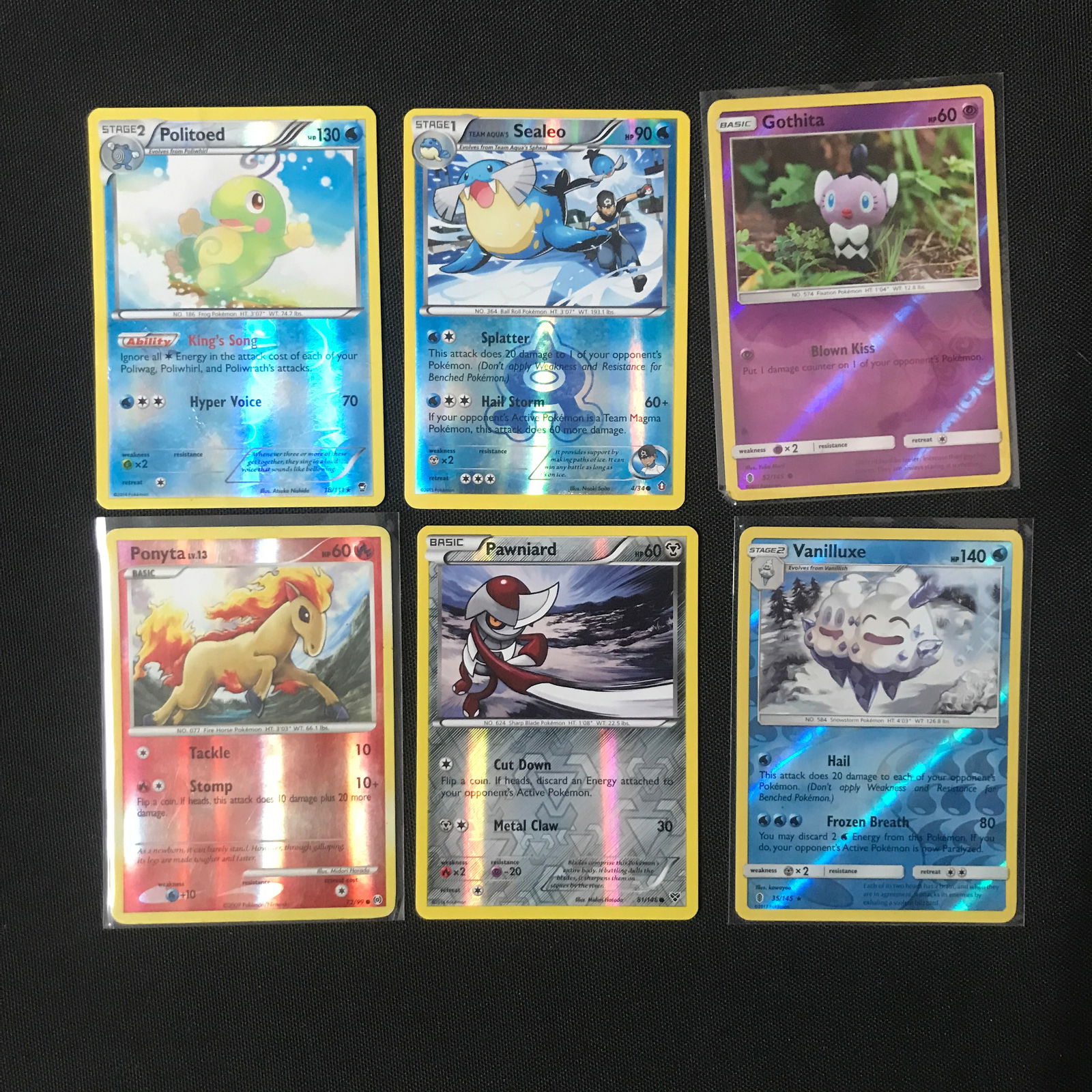 LOT OF 6 POKEMON TCG TRADING CARDS (1 of 1)
