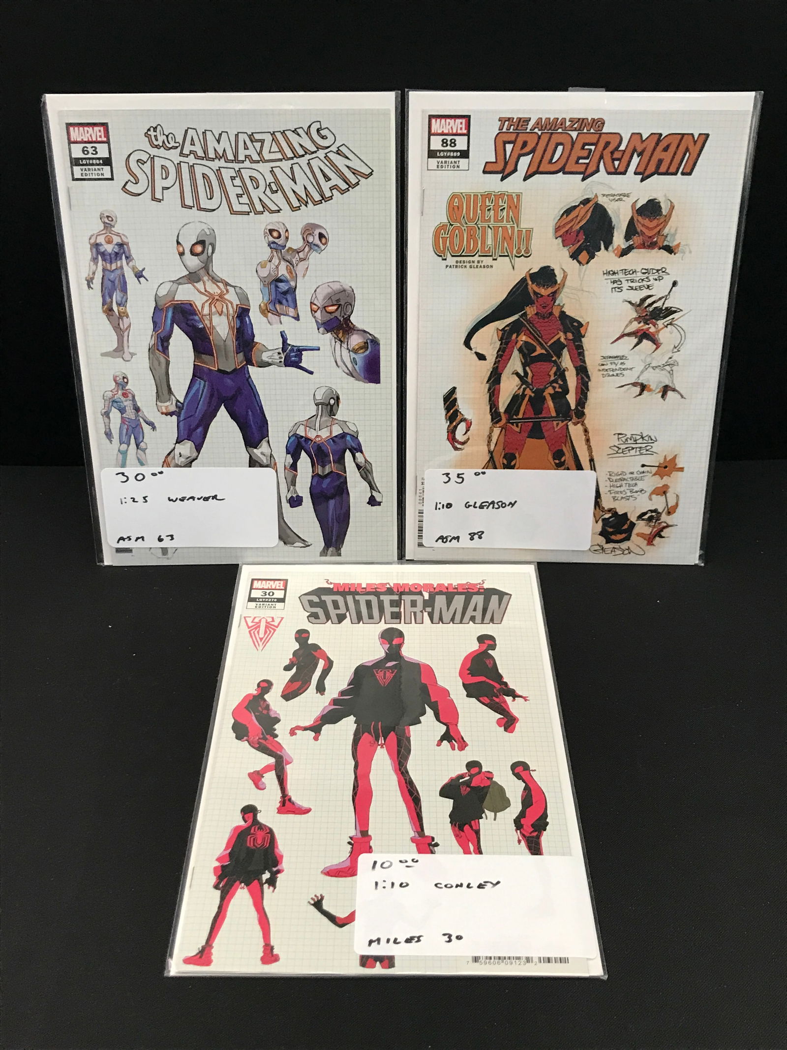 LOT OF 3 COMICS FEATURING SPIDERMAN 1:10 X2 AND 1:25 VARIANTS - MARVEL COMICS (1 of 1)