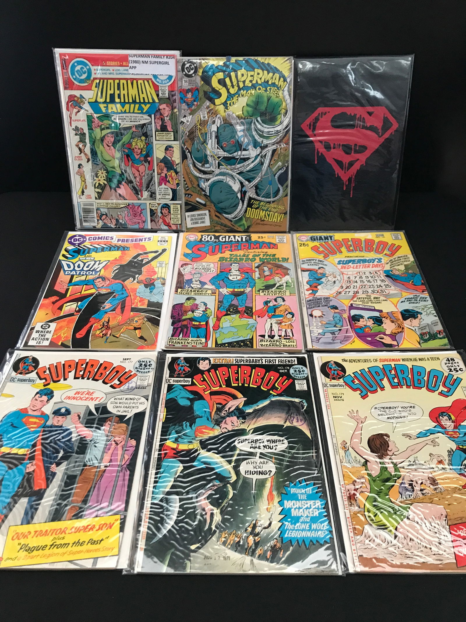LOT OF 9 COMICS FEATURING SUPERMAN OR SUPERBOY - DC COMICS (1 of 1)