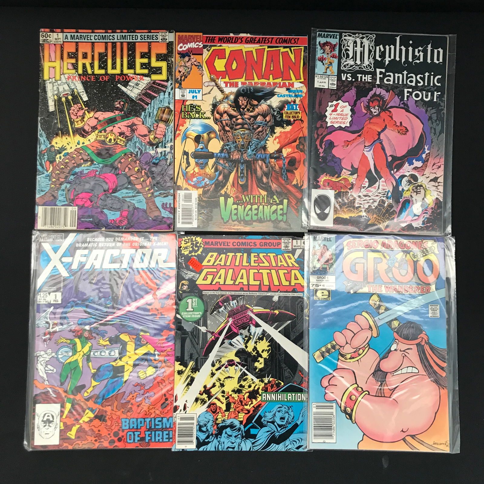 LOT OF 6 MIXED TITLE MARVEL COMICS - INCLUDING BATTLESTAR GALACTICA #1 (1 of 1)