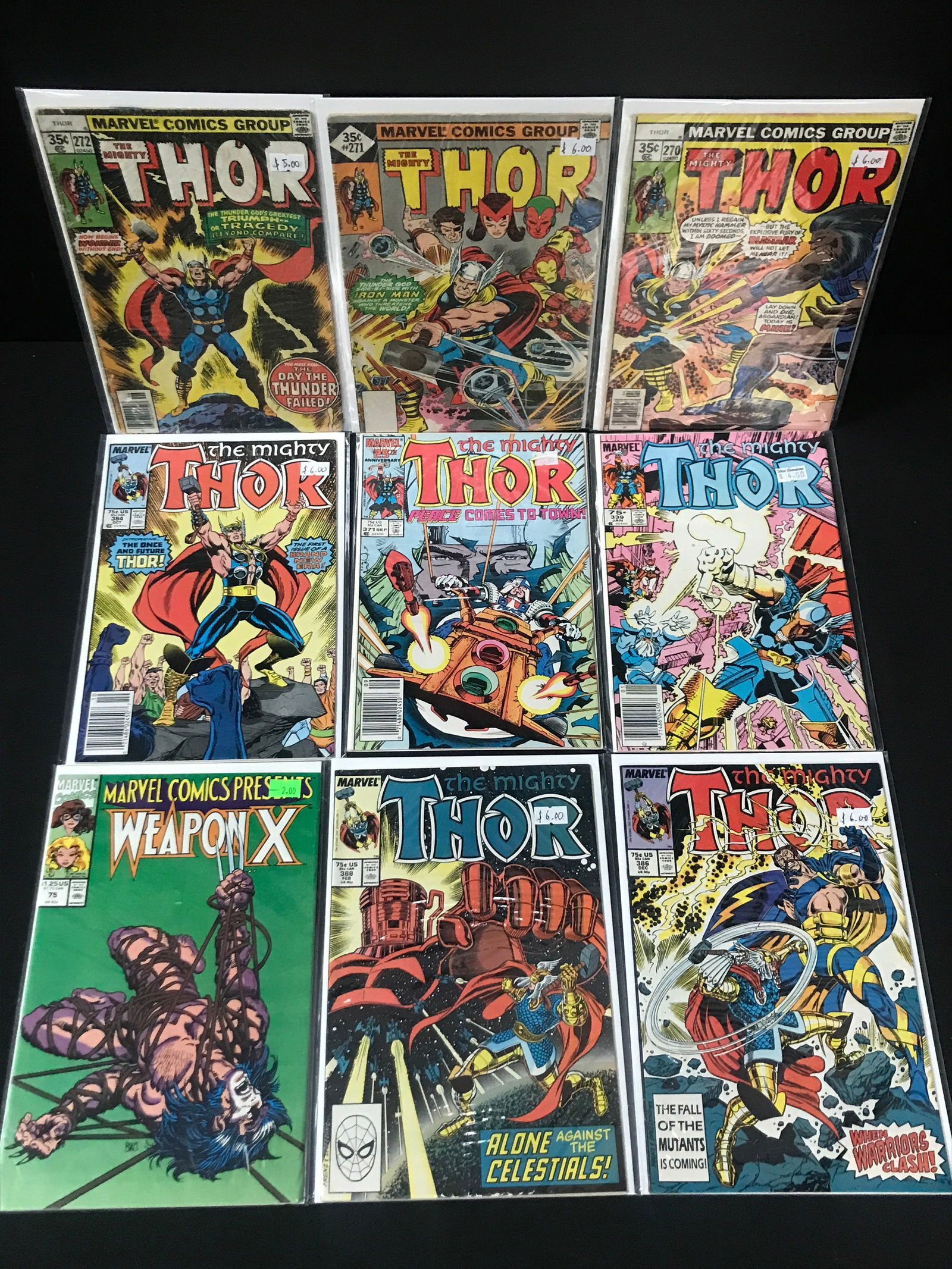 LOT OF 9 MARVEL COMICS INCLUDING 8 X THE MIGHTY THOR (1 of 1)