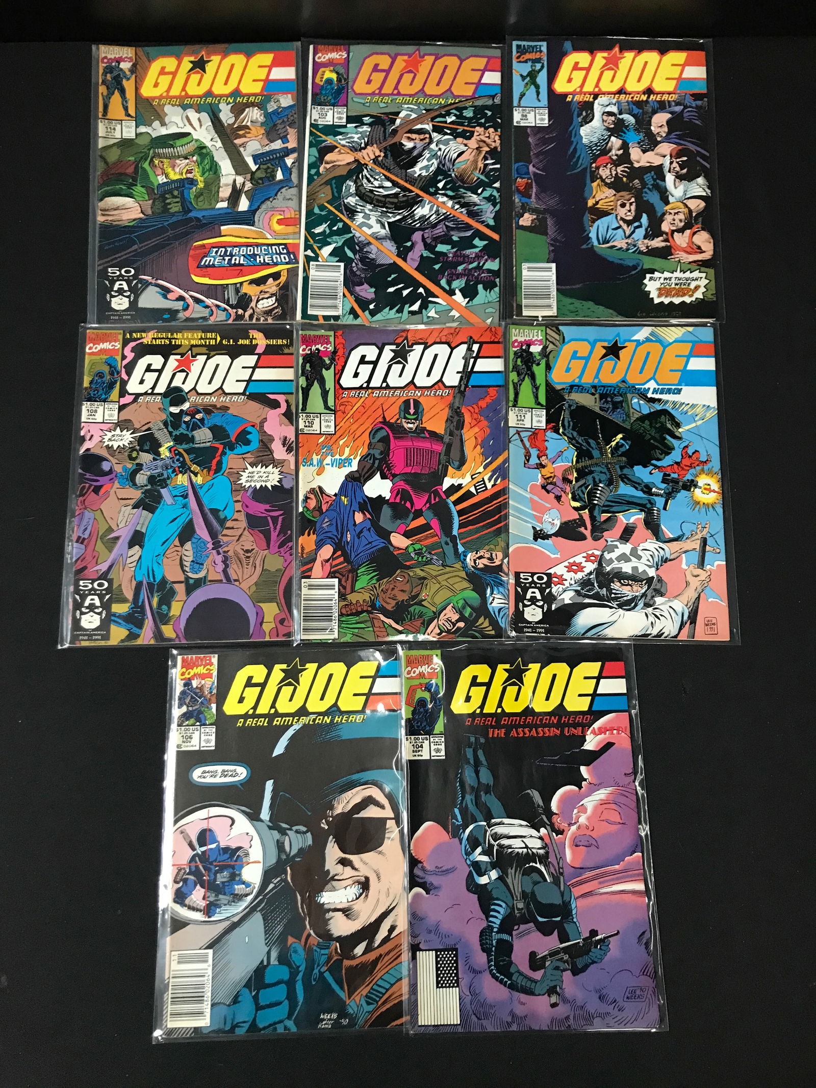 LOT OF 8 G.I JOE COMICS - MARVEL COMICS (1 of 1)