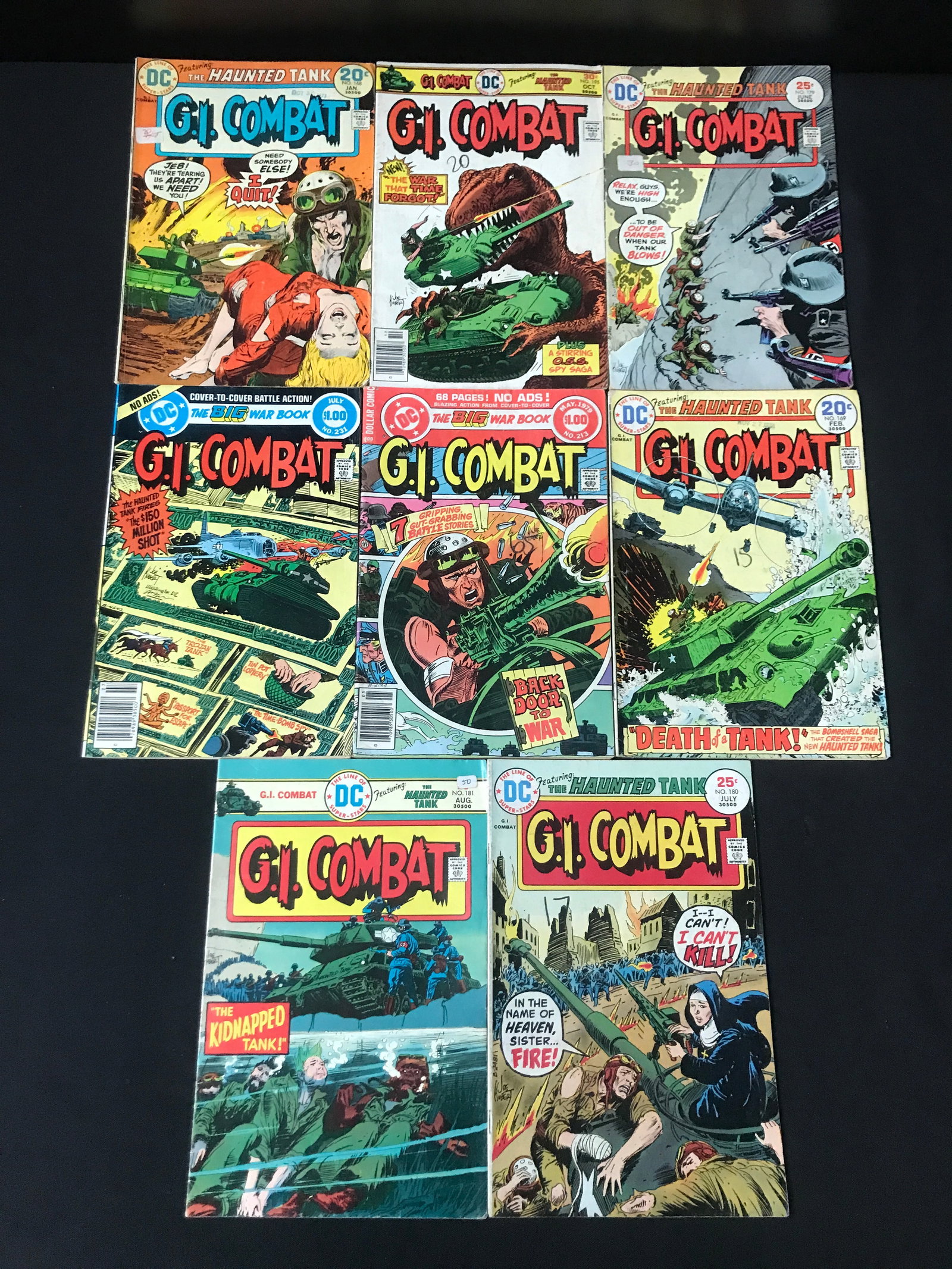 LOT OF 8 G.I COMBAT COMICS - DC COMICS: Prices are in Canadian dollars