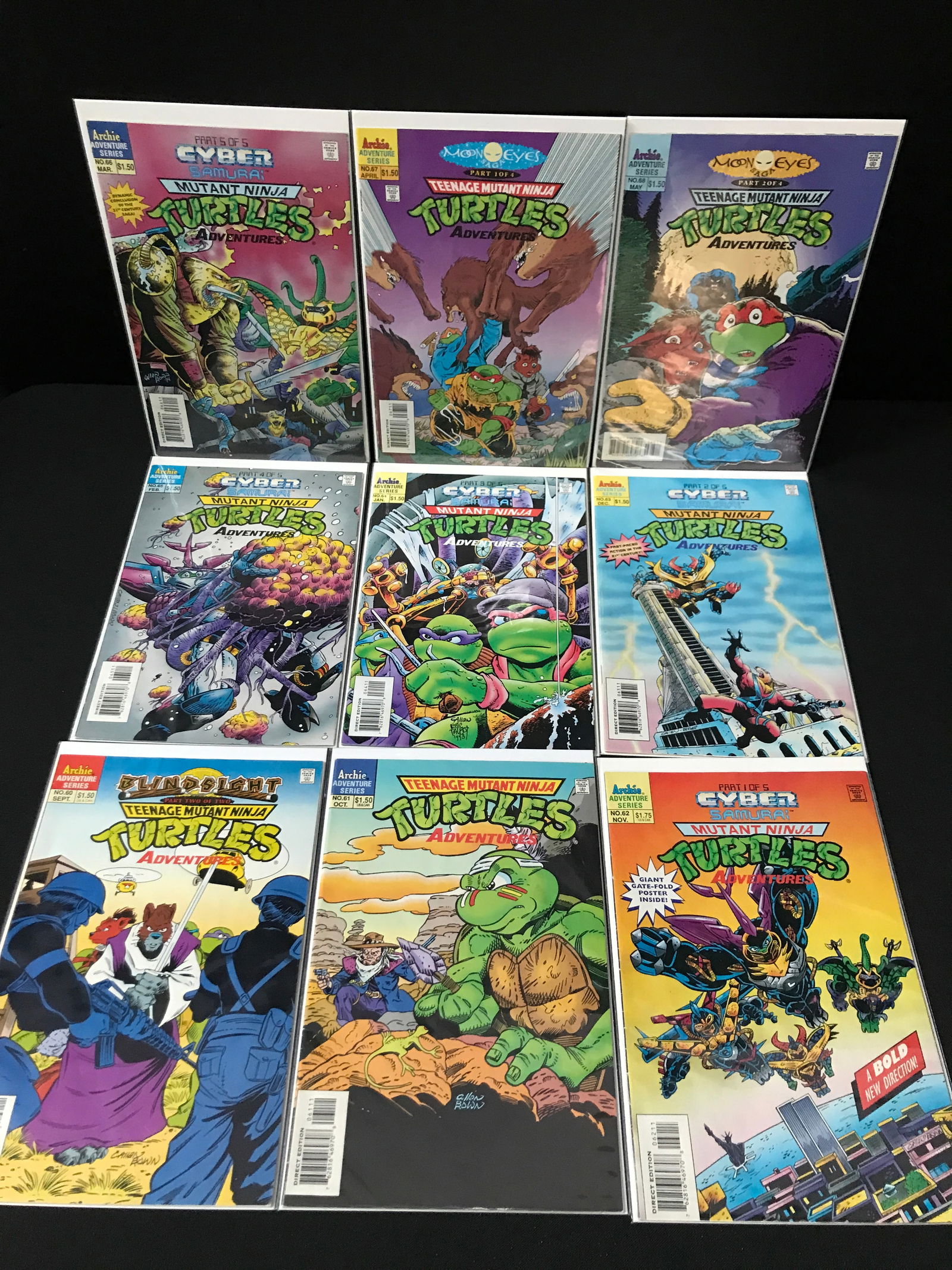 LOT OF 9 TEENAGE MUTANT NINJA TURTLES ADVENTURES COMICS - ARCHIE ADVENTURE SERIES: Prices are in Canadian dollars