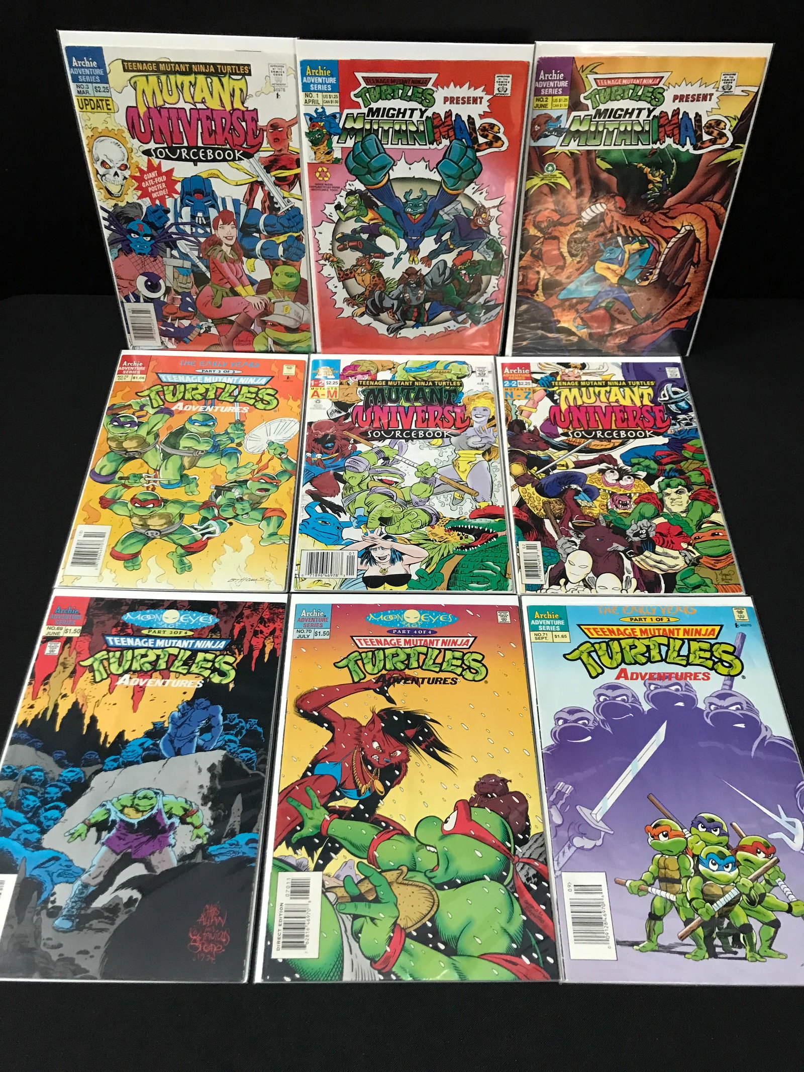 LOT OF 9 TEENAGE MUTANT NINJA TURTLES COMICS - ARCHIE ADVENTURE SERIES: Prices are in Canadian dollars