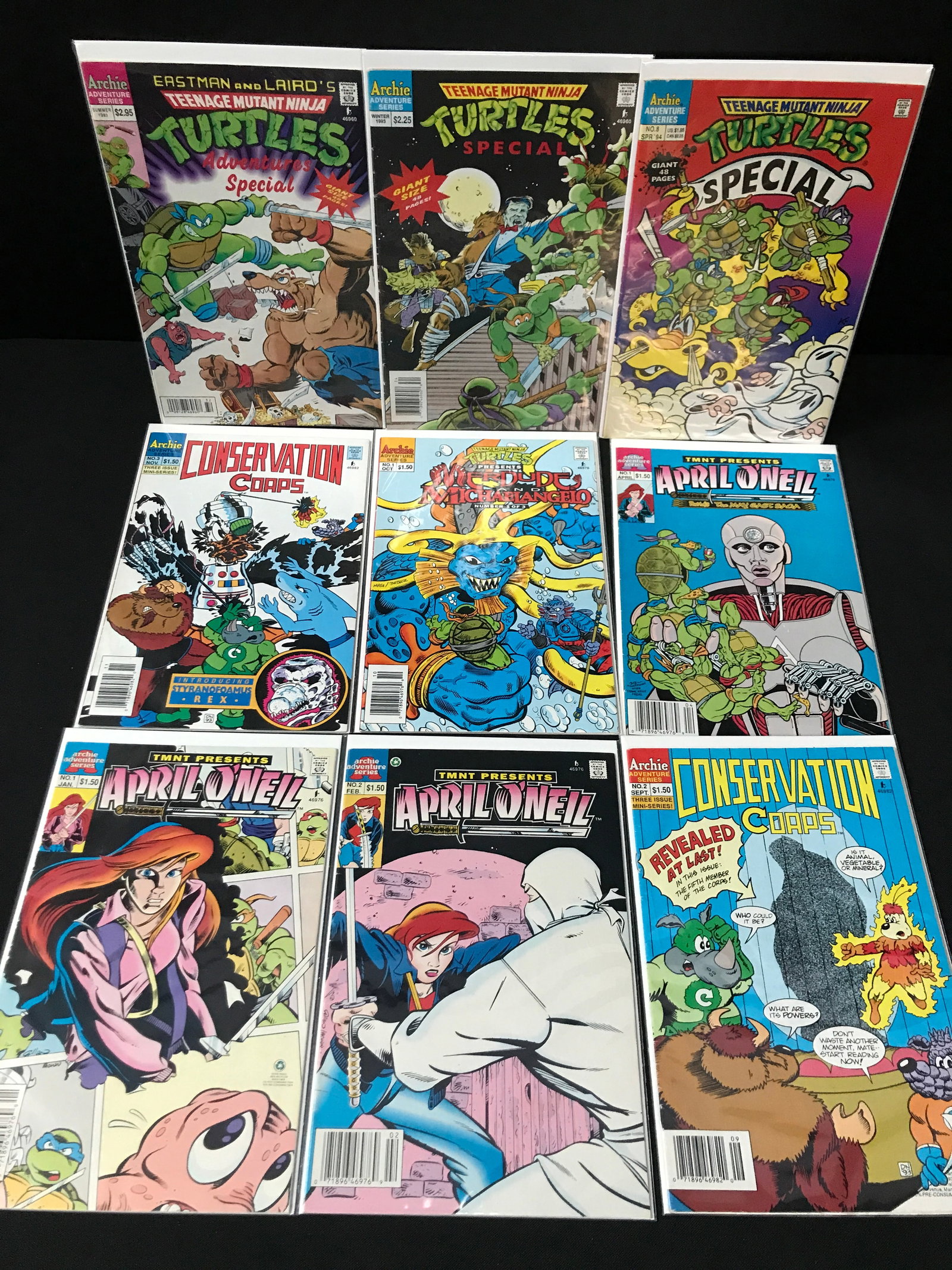LOT OF 9 TEENAGE MUTANT NINJA TURTLES COMICS - ARCHIE ADVENTURE SERIES: Prices are in Canadian dollars