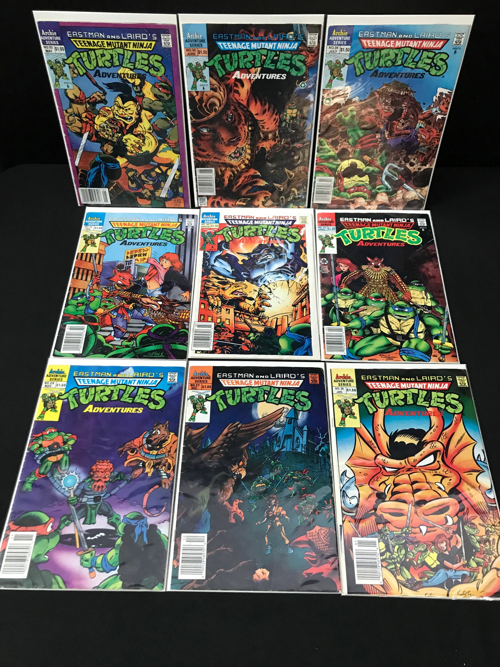 LOT OF 9 TEENAGE MUTANT NINJA TURTLES COMICS - ARCHIE ADVENTURE SERIES: Prices are in Canadian dollars