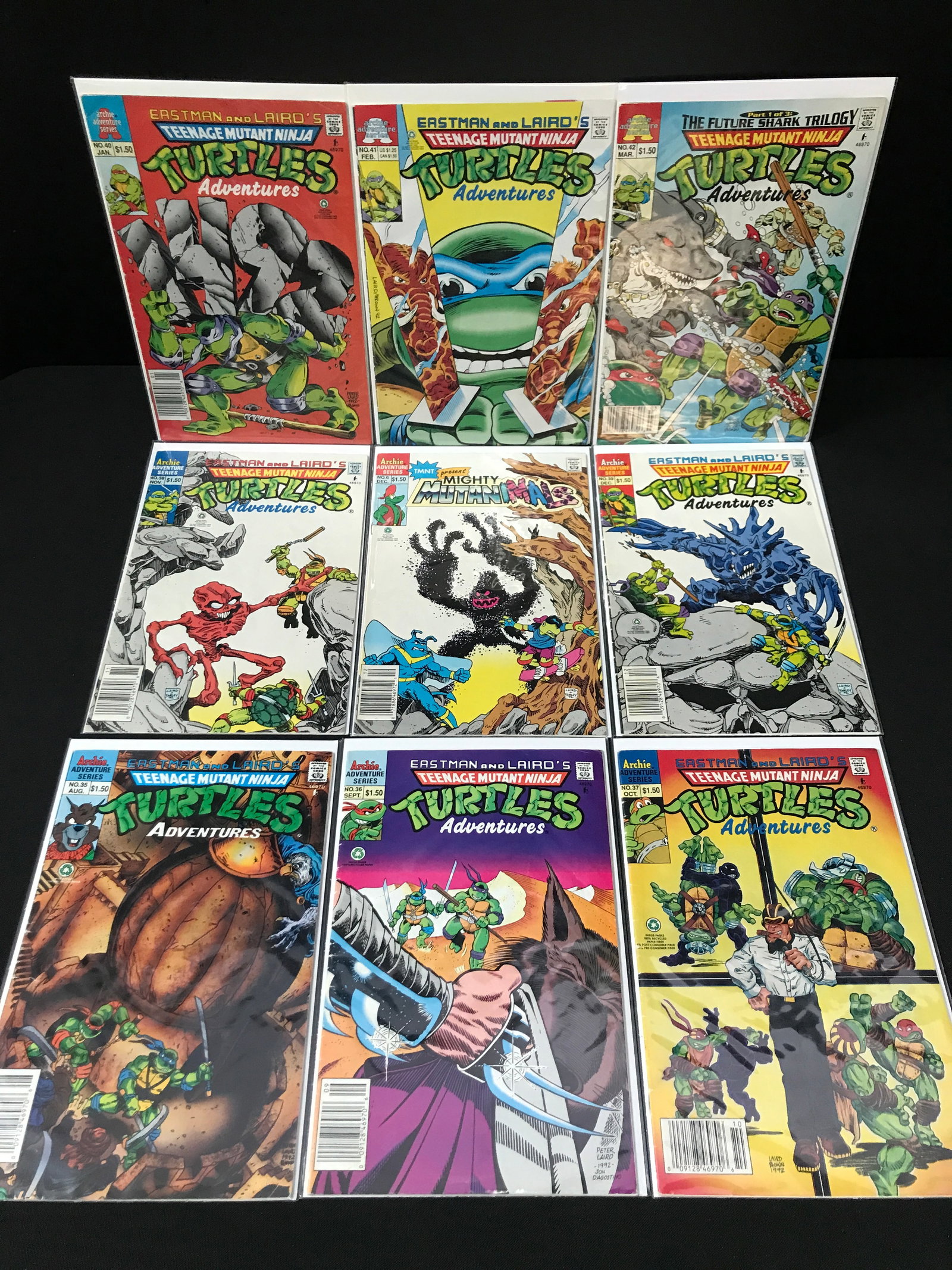 LOT OF 9 TEENAGE MUTANT NINJA TURTLES ADVENTURE COMICS - ARCHIE ADVENTURE SERIES: Prices are in Canadian dollars