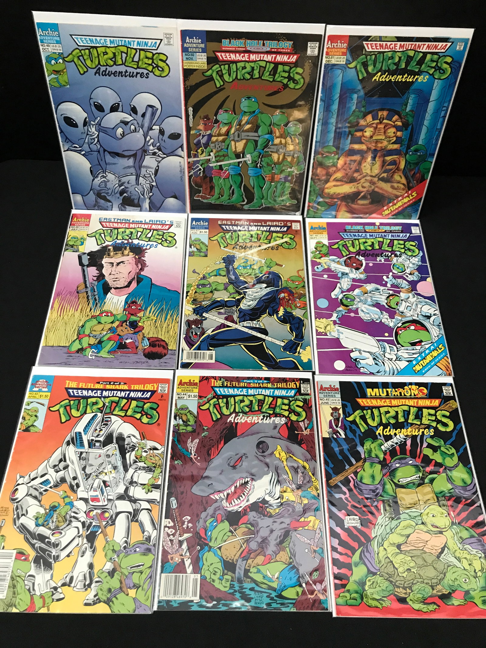 LOT OF 9 TEENAGE MUTANT NINJA TURTLES COMICS - ARCHIE ADVENTURE SERIES: Prices are in Canadian dollars