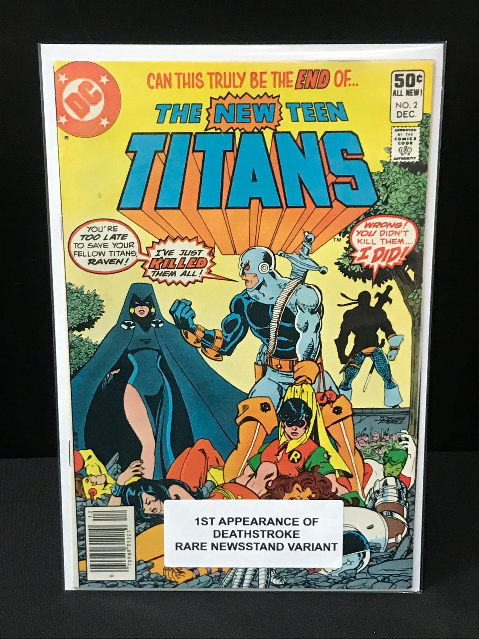 THE NEW TEEN TITANS #2 1ST APPEARANCE OF DEATHSTROKE RARE NEWSSTAND VARIANT - DC COMICS: Prices are in Canadian dollars