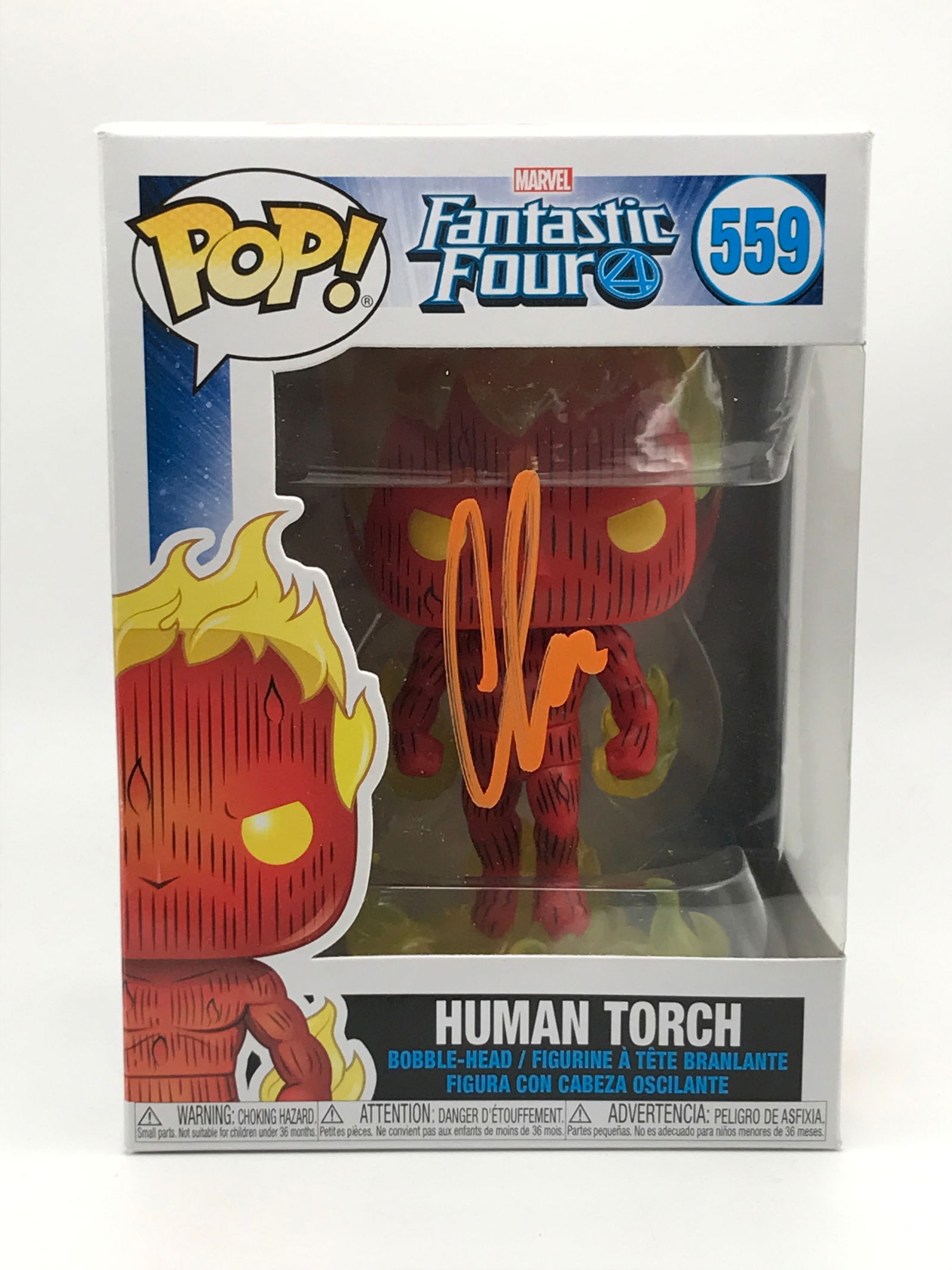 CHRIS EVANS SIGNED HUMAN TORCH FUNKO POP - KB COA: Prices are in Canadian dollars