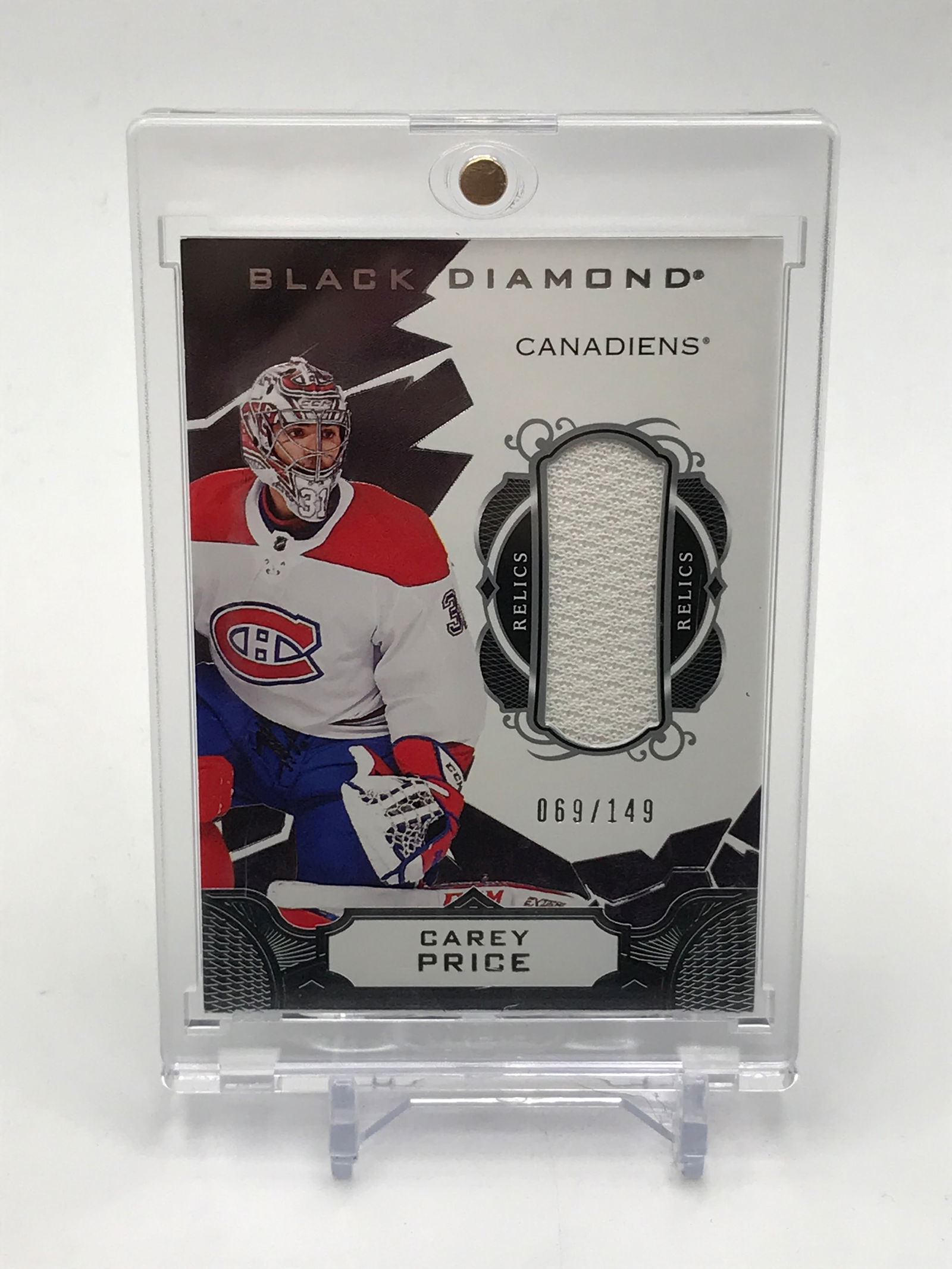 2018-19 BLACK DIAMOND HOCKEY CAREY PRICE PATCH CARD 069/149: Prices are in Canadian dollars