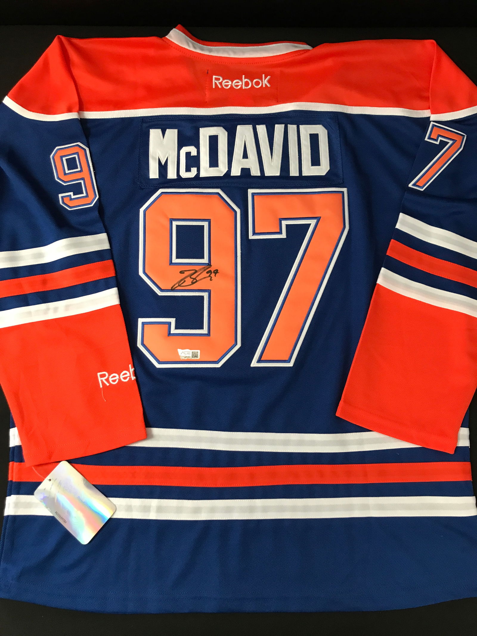 CONNOR MCDAVID SIGNED EDMONTON OILERS CUSTOM JERSEY - ACE COA (1 of 3)