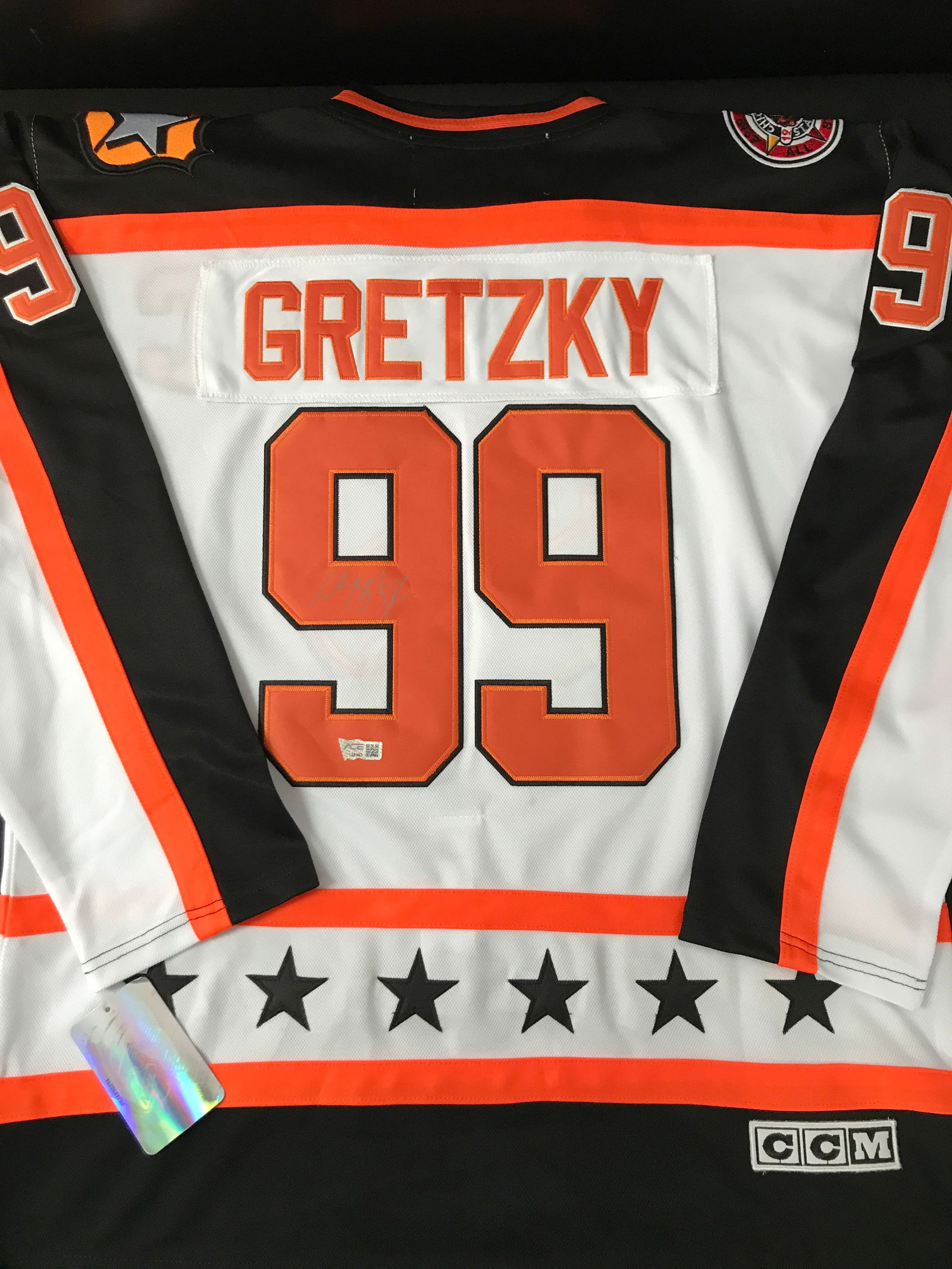 WAYNE GRETZKY SIGNED NHL ALL STAR GAME CUSTOM HOCKEY JERSEY - ACE COA (1 of 3)