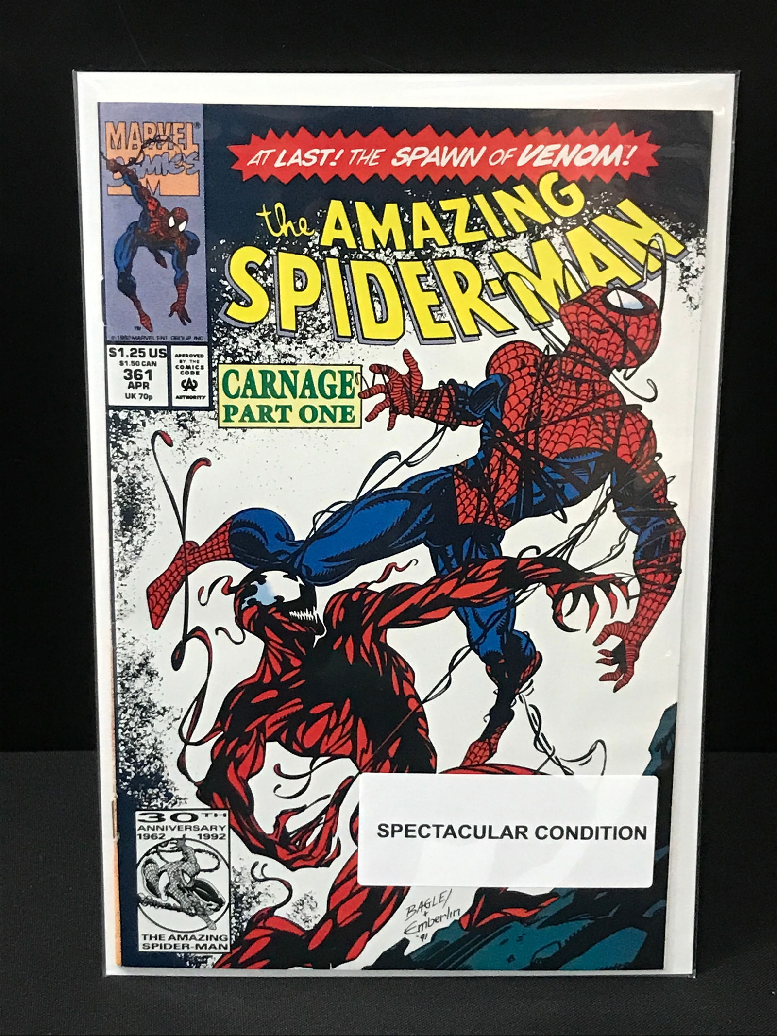 THE AMAZING SPIDERMAN NO.361 (1ST APP CARNAGE) - MARVEL COMICS: Prices are in Canadian dollars