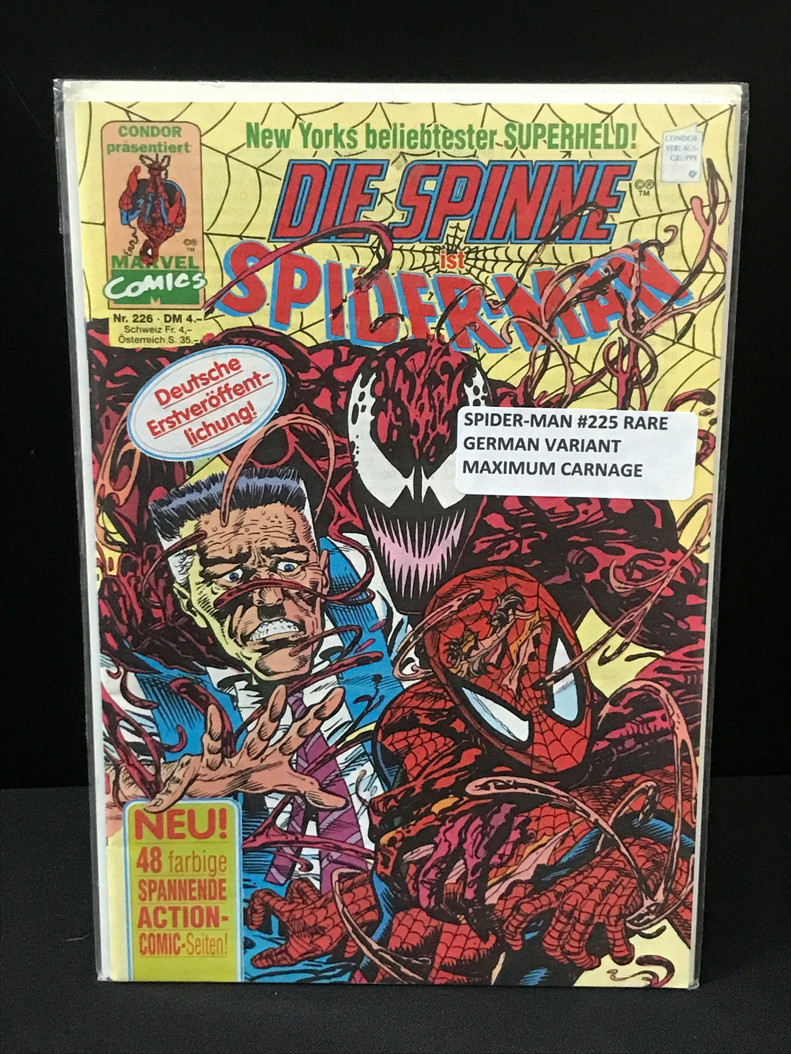 SPIDERMAN #225 RARE GERMAN VARIANT MAXIMUM CARNAGE - MARVEL COMICS: Prices are in Canadian dollars