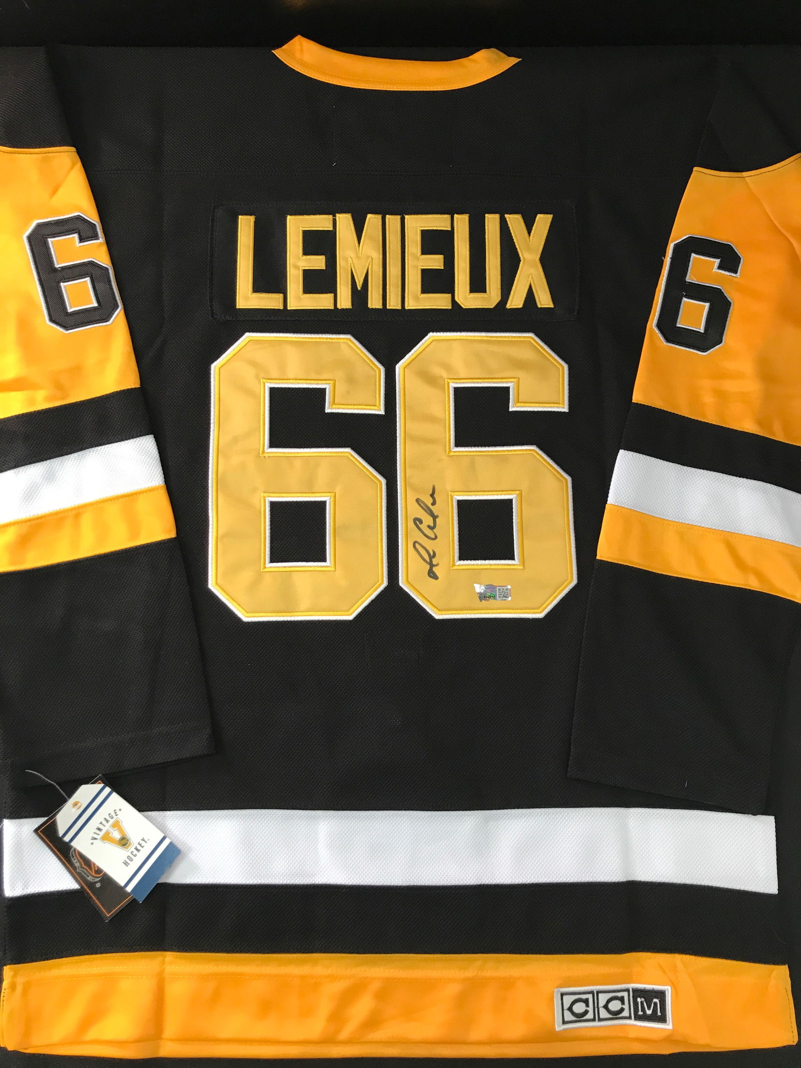 MARIO LEMIEUX SIGNED PITTSBURGH PENGUINS CUSTOM JERSSEY - ACE COA (1 of 3)