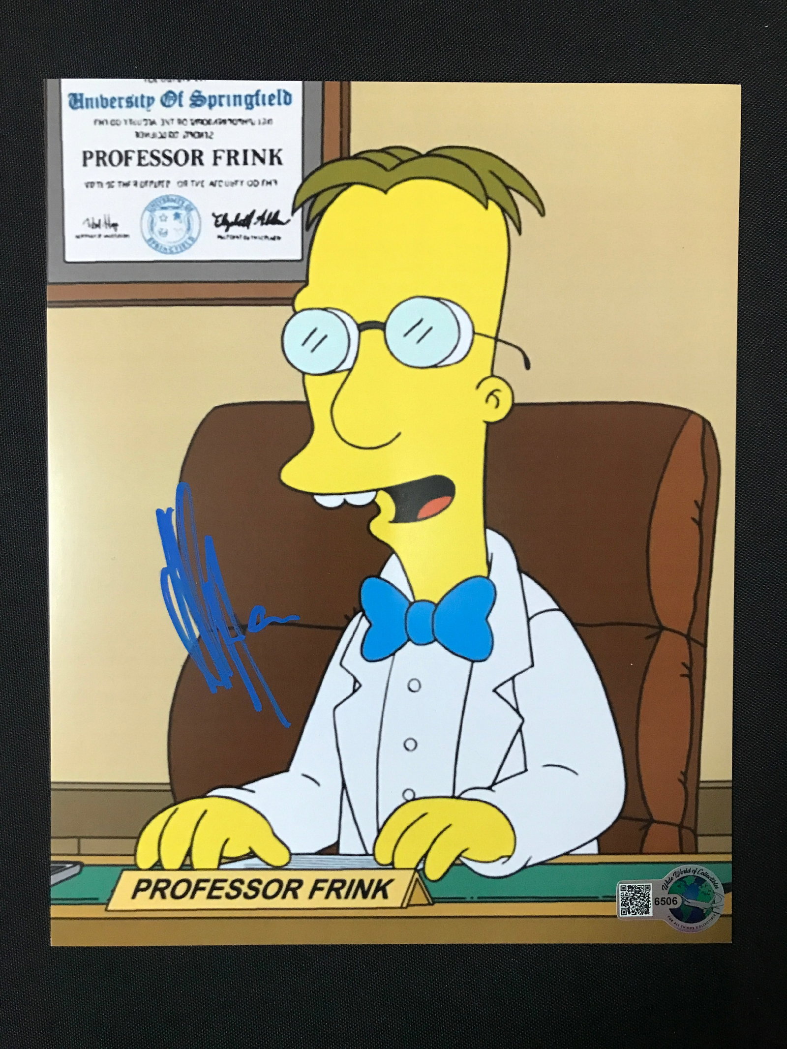 HANK AZARIA SIGNED PROFESSOR FRINK SIMPSONS 8X10 - WWOC COA: Prices are in Canadian dollars