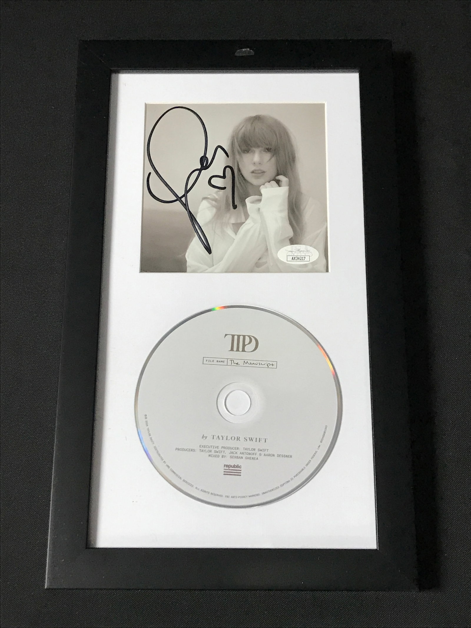 Taylor Swift SIGNED AND FRAMED CD SLEEVE PRESENTATION PIECE - JSA COA: Prices are in Canadian dollars