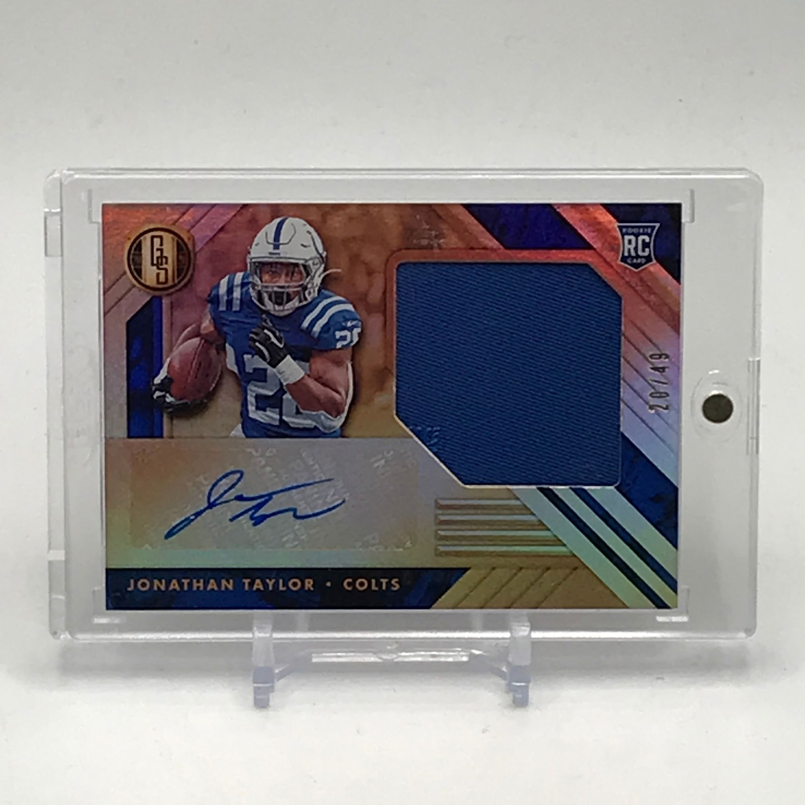 2020 PANINI GOLD STANDARD FOOTBALL JONATHAN TAYLOR ROOKIE PATCH AUTO CARD 20/49 (1 of 2)