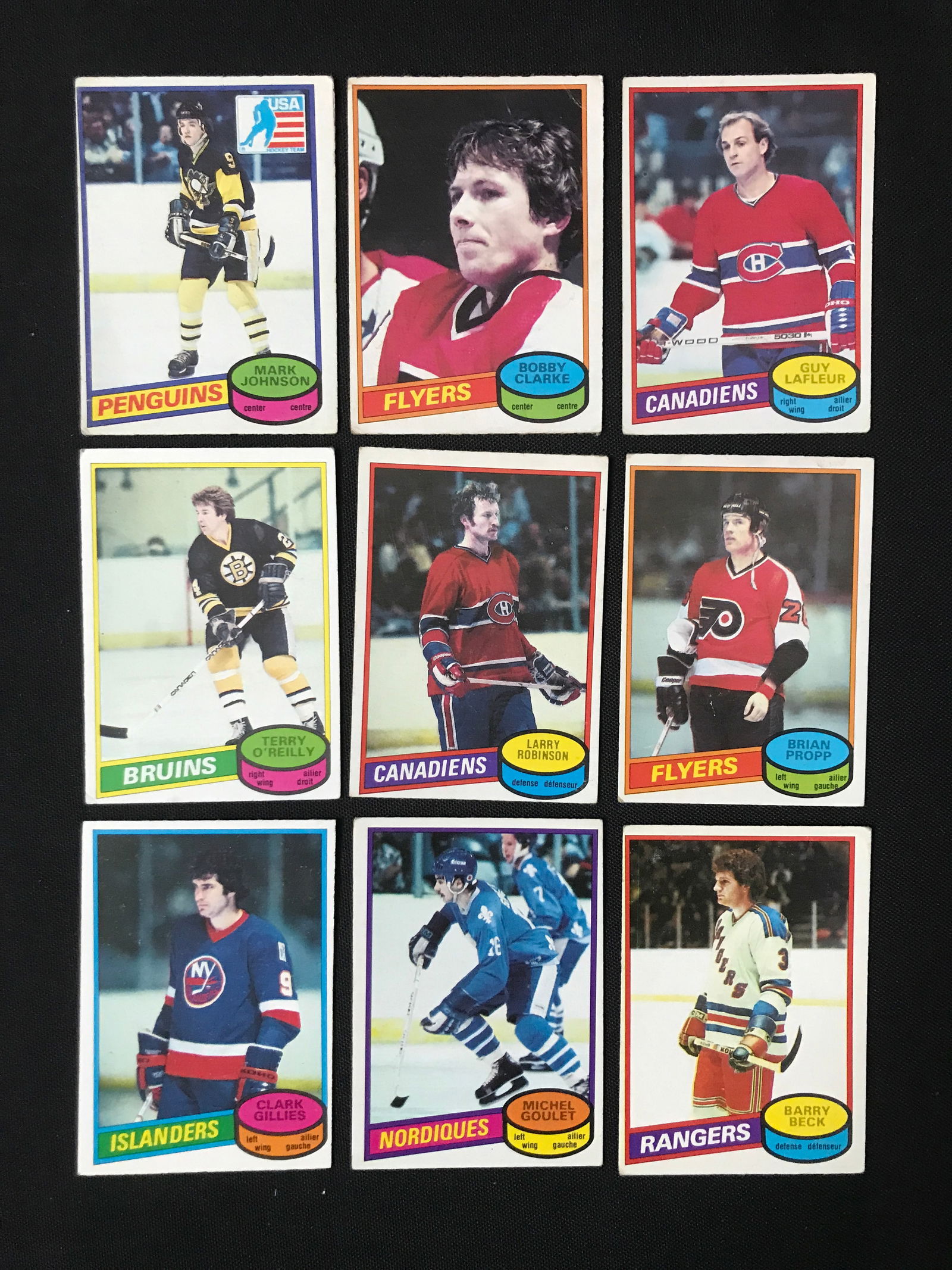 LOT OF 9 1979-80 OPC STAR CARDS LOT: Prices are in Canadian dollars